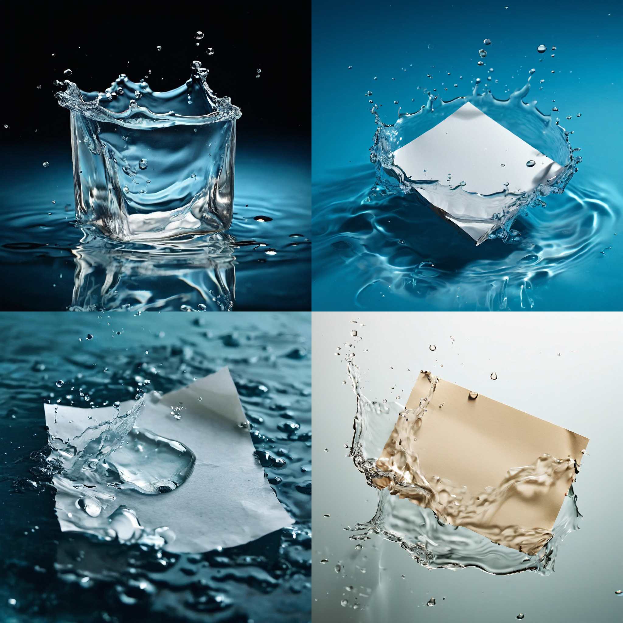 A piece of paper in water