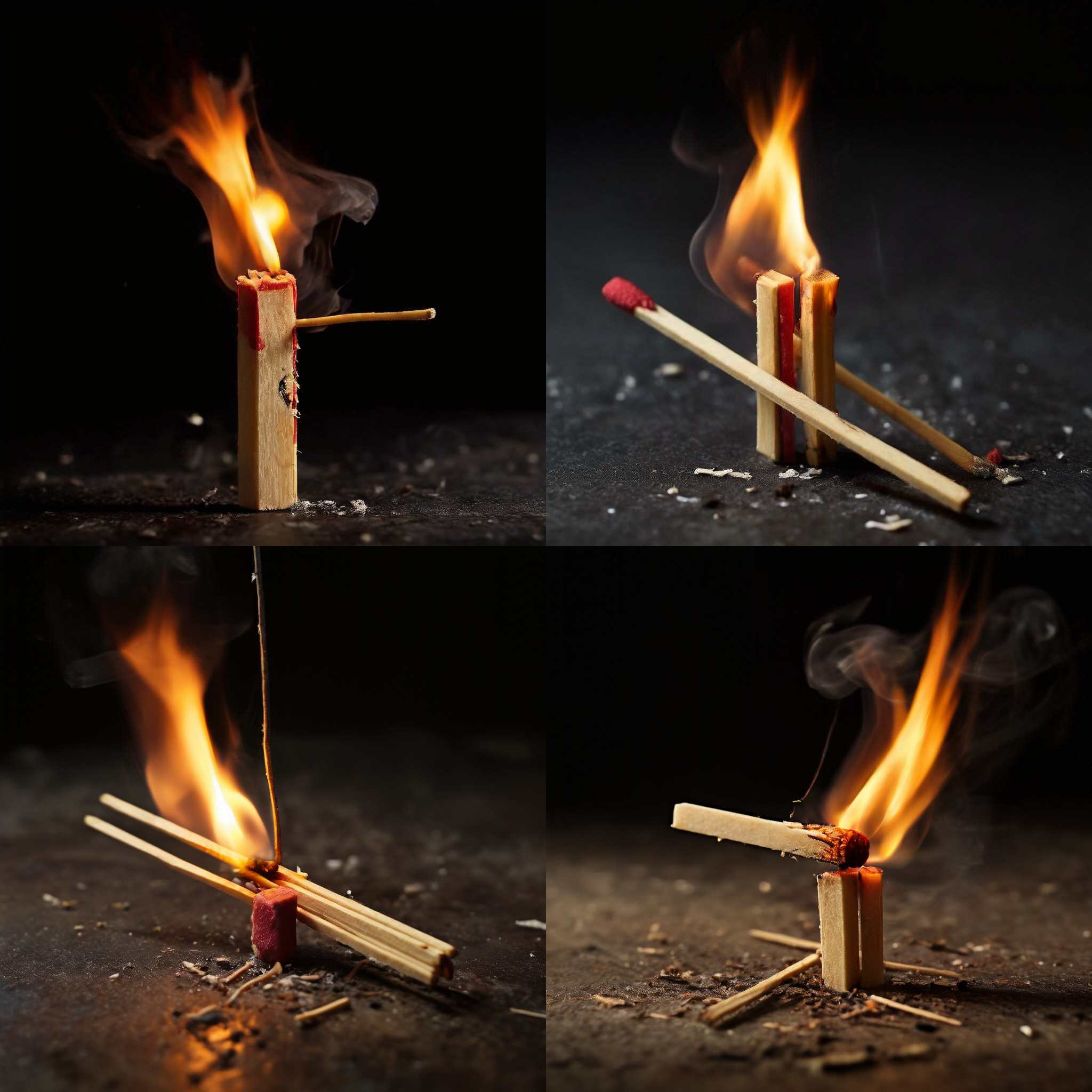 A matchstick struck against a matchbox