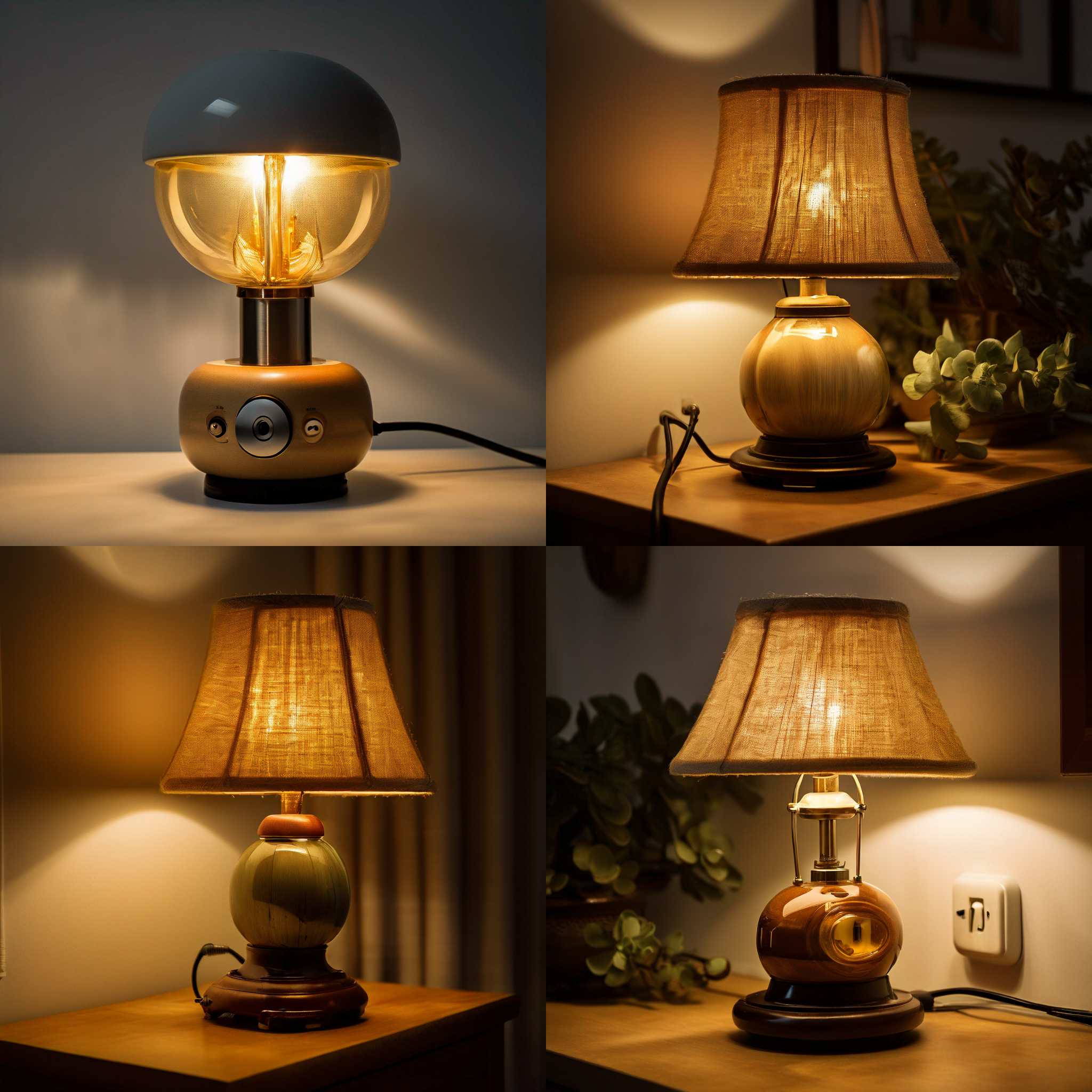 A lamp with the knob switched off