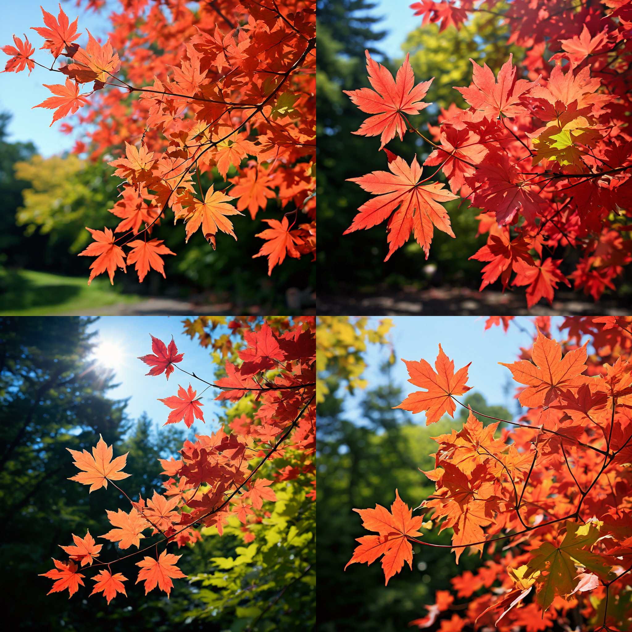 Maple leaves during summer