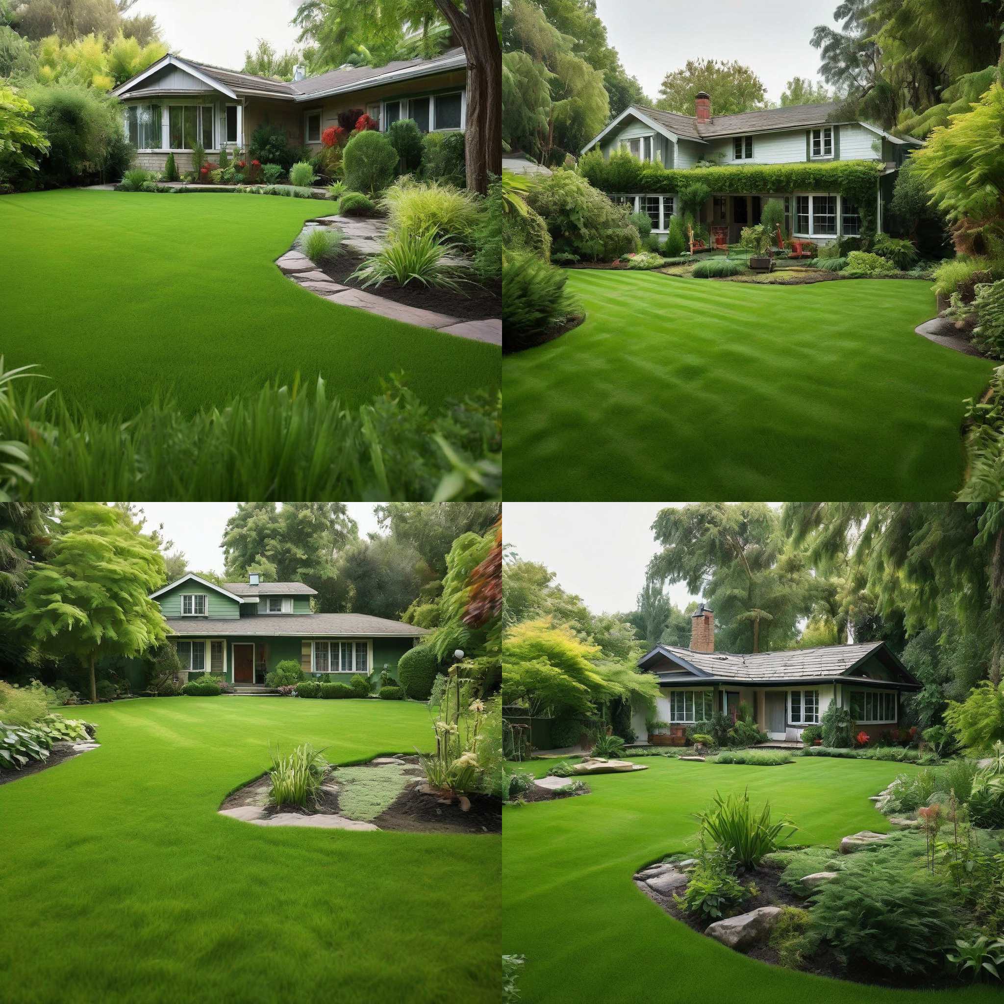 A rarely watered lawn