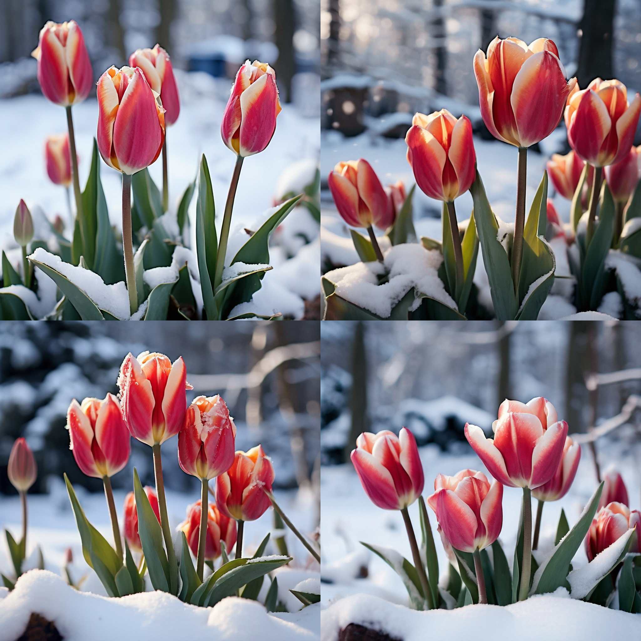 Tulips in winter