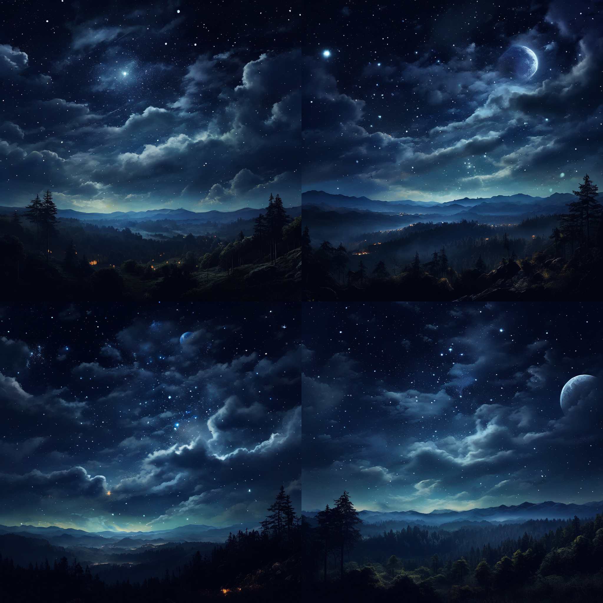 A night sky on a new moon night