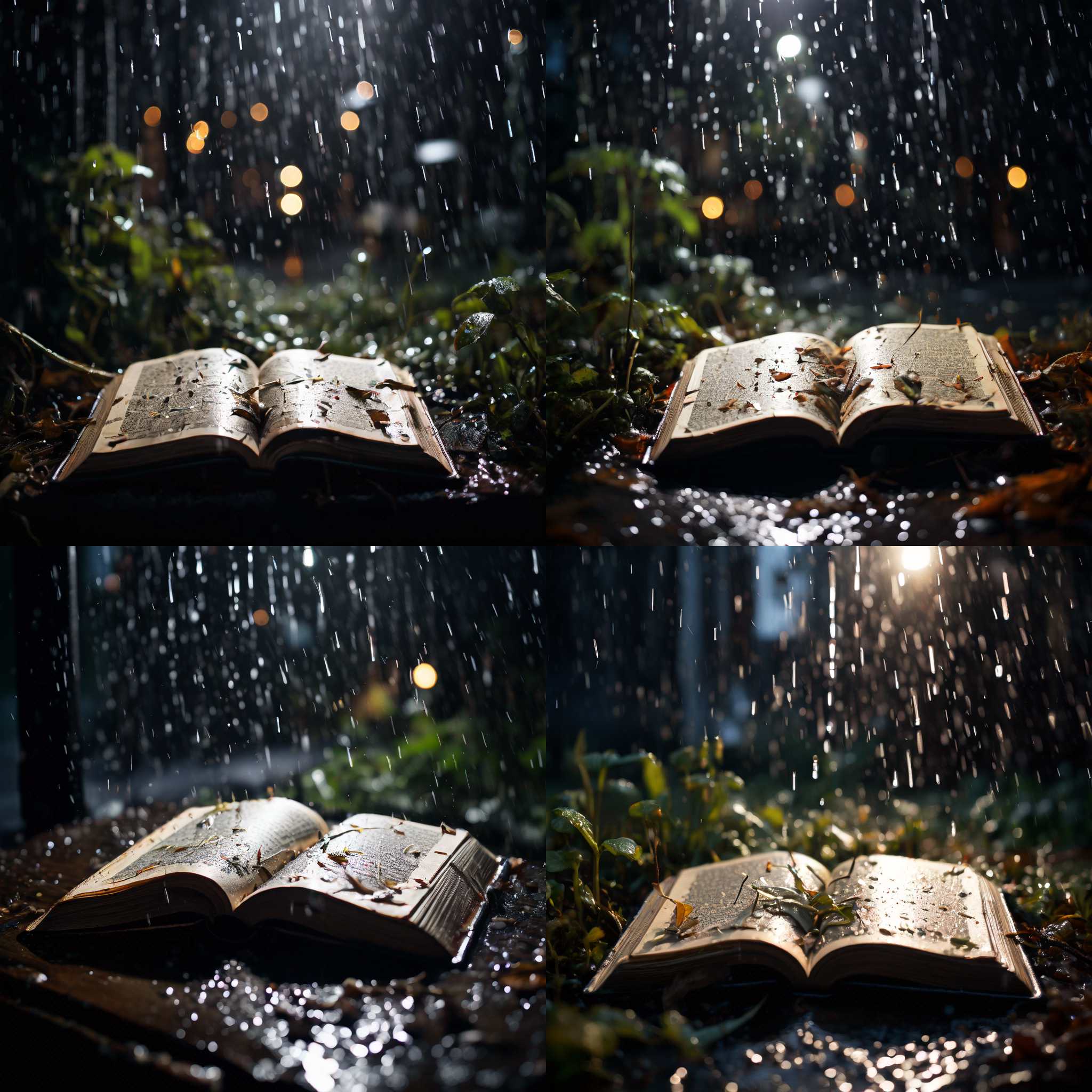 A book left open in the rain