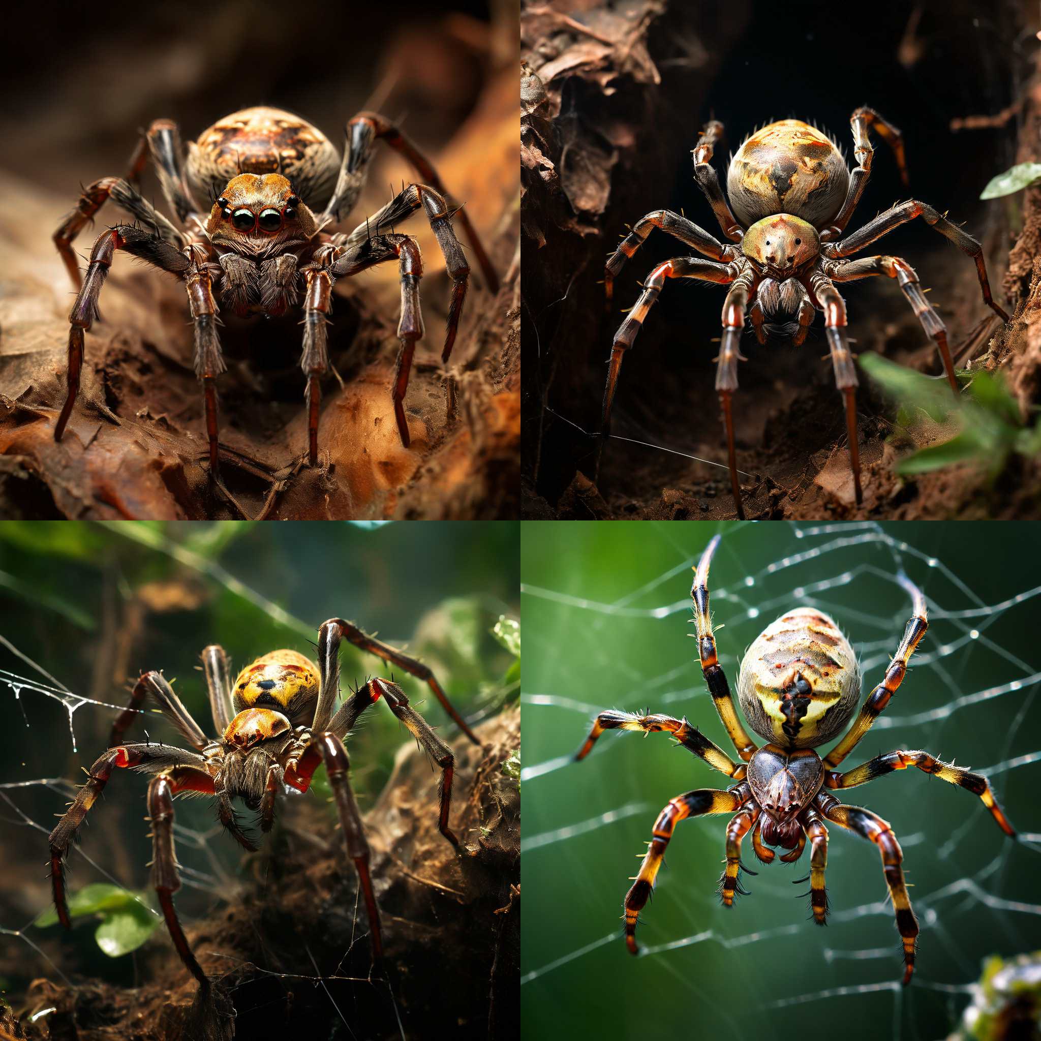 A spider setting up its residence