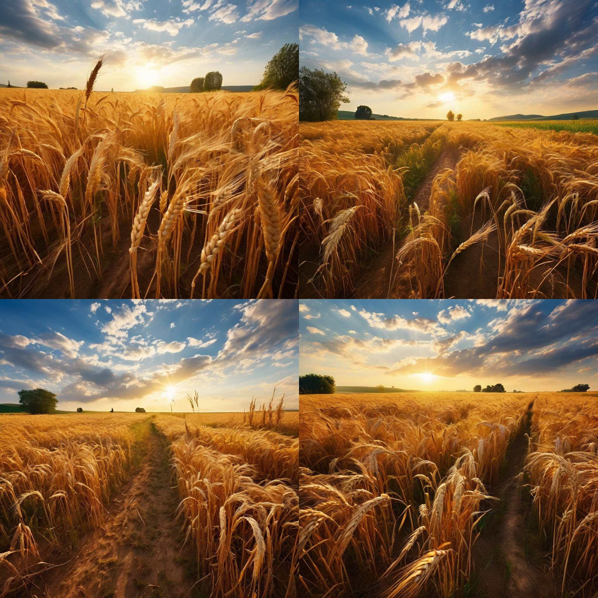 A wheat field in the spring