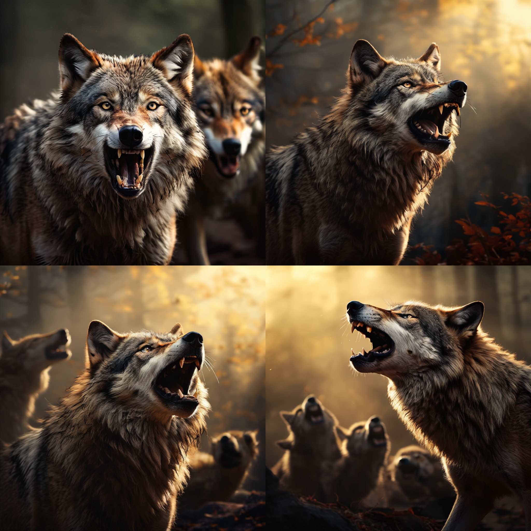 A wolf calling its pack