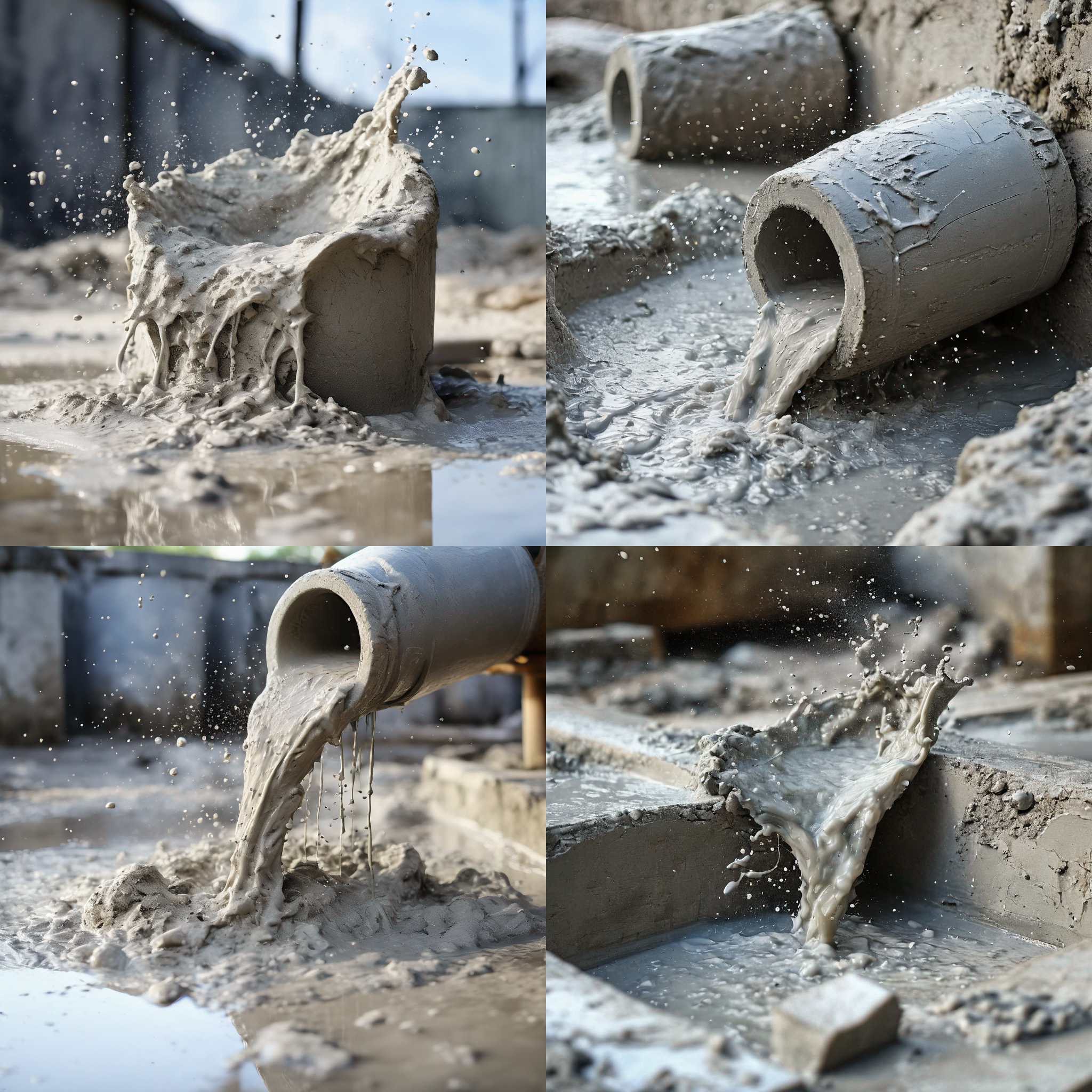 Cement mixed with water