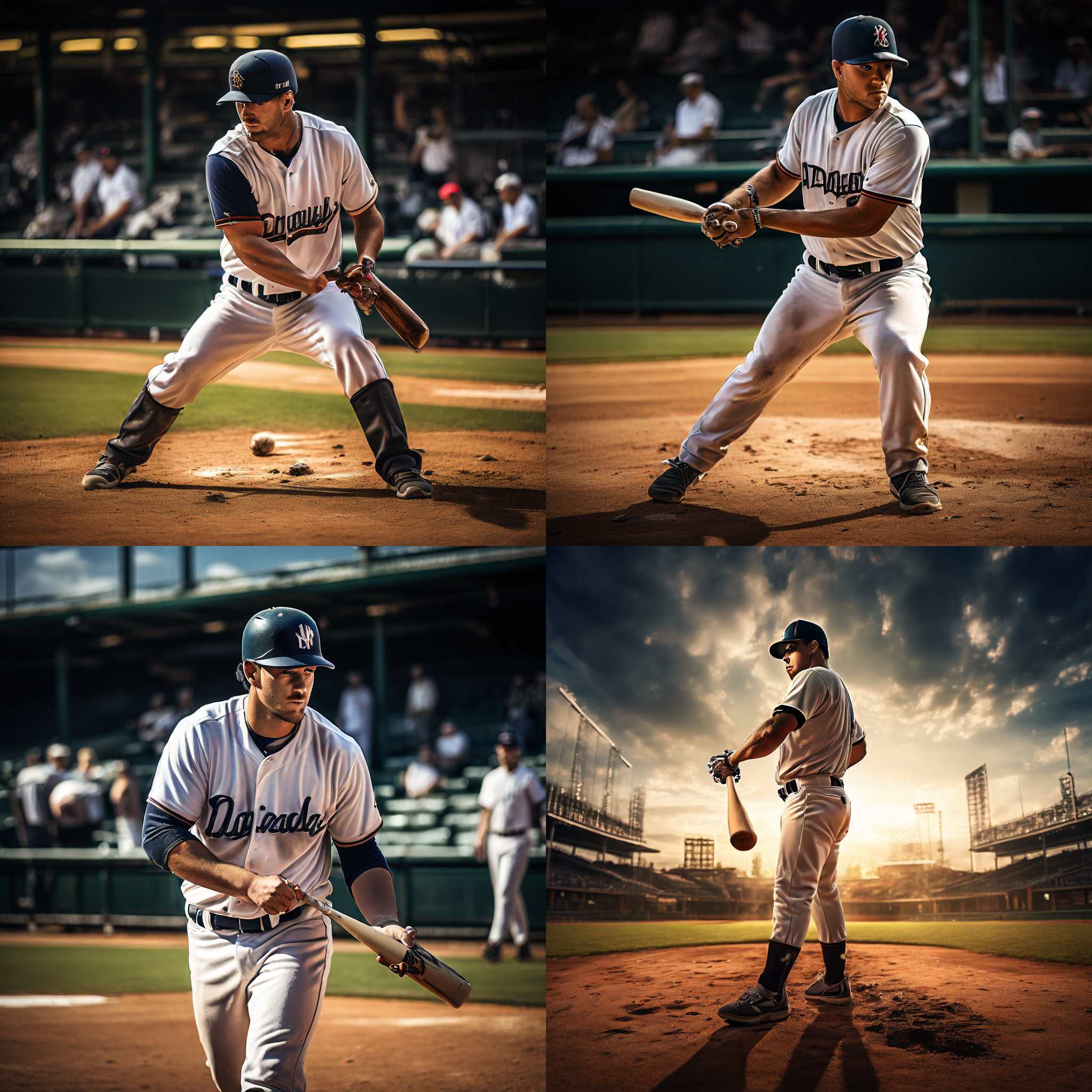 A baseball player ready to hit the ball