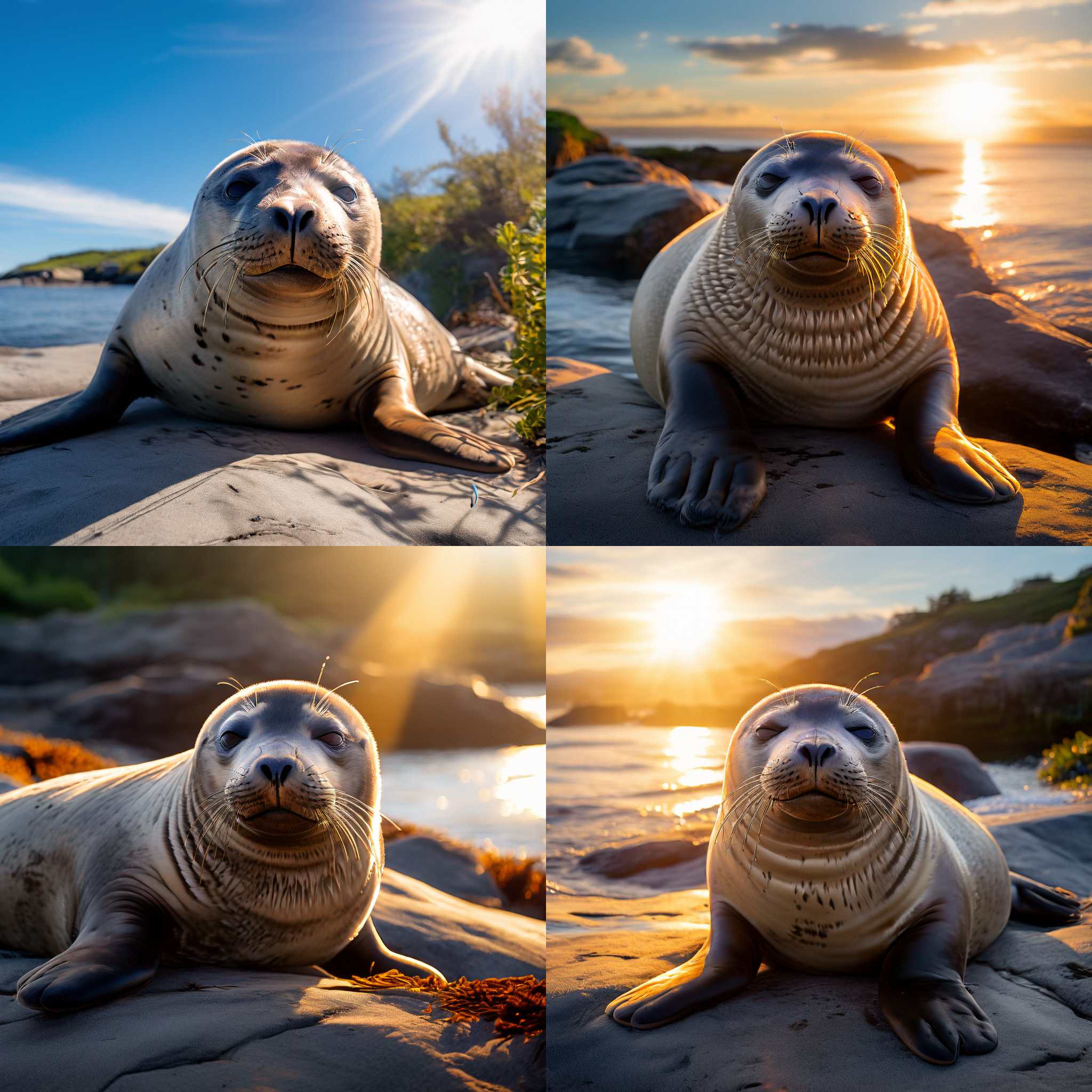 A sunbathing seal