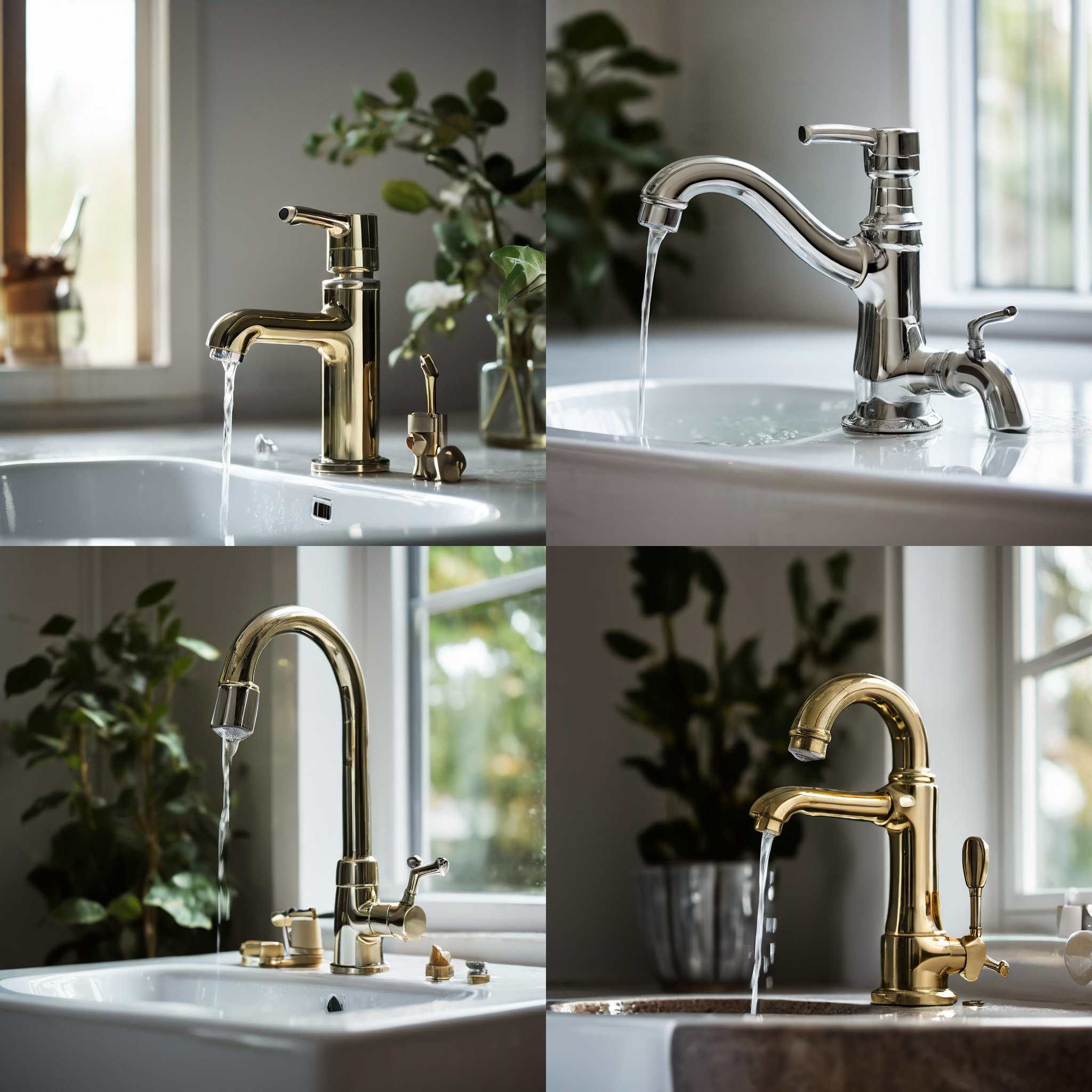 A faucet that's turned on