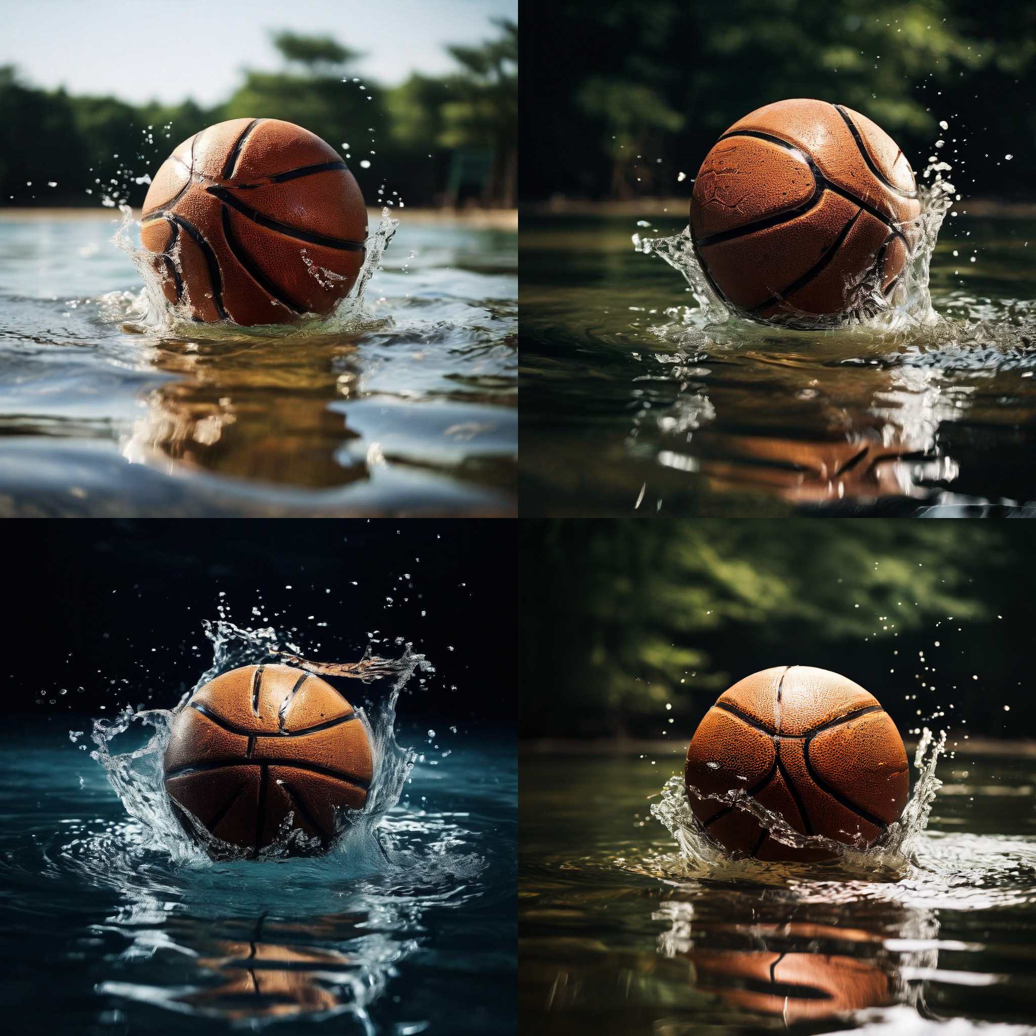 A basketball in water