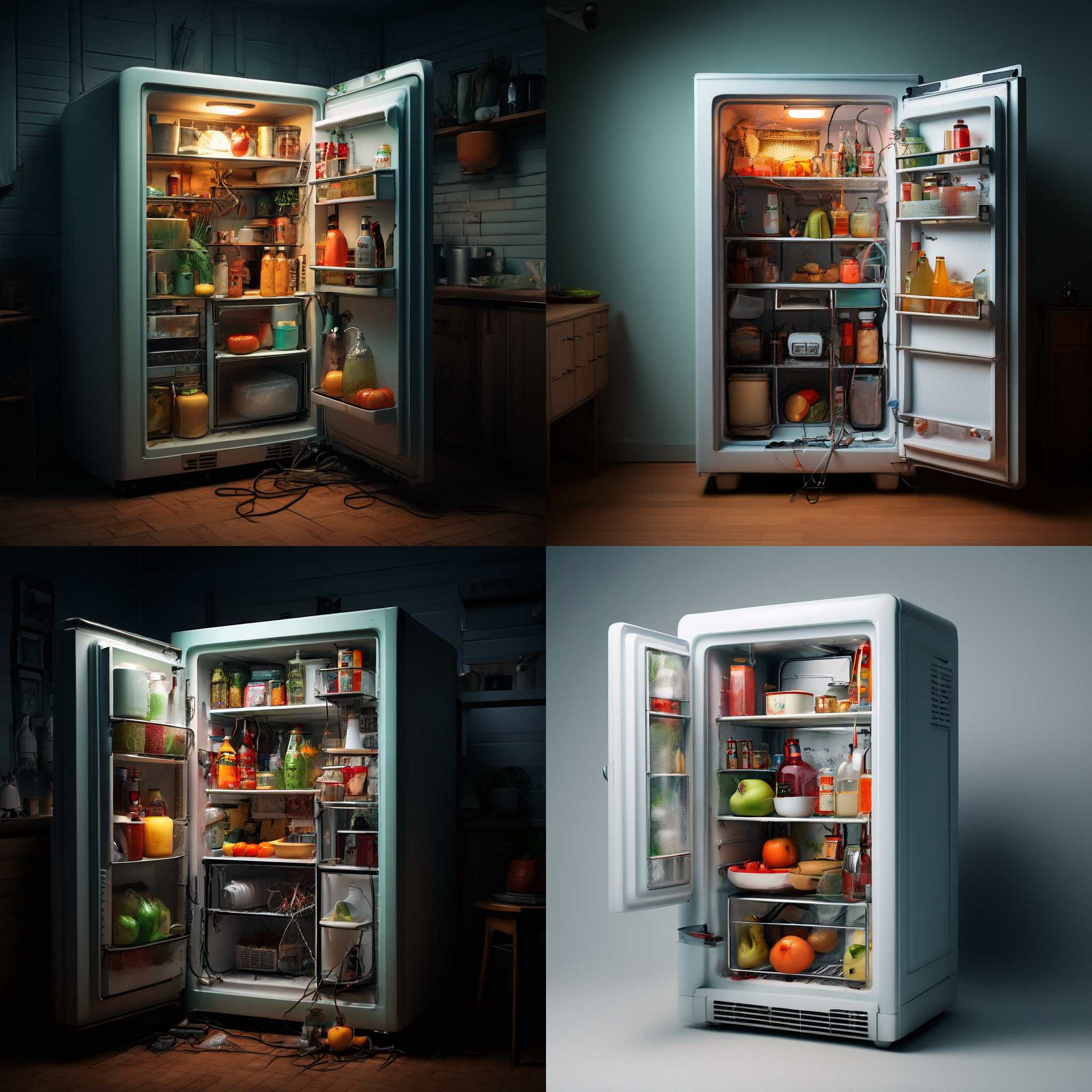 An open fridge disconnected from electricity