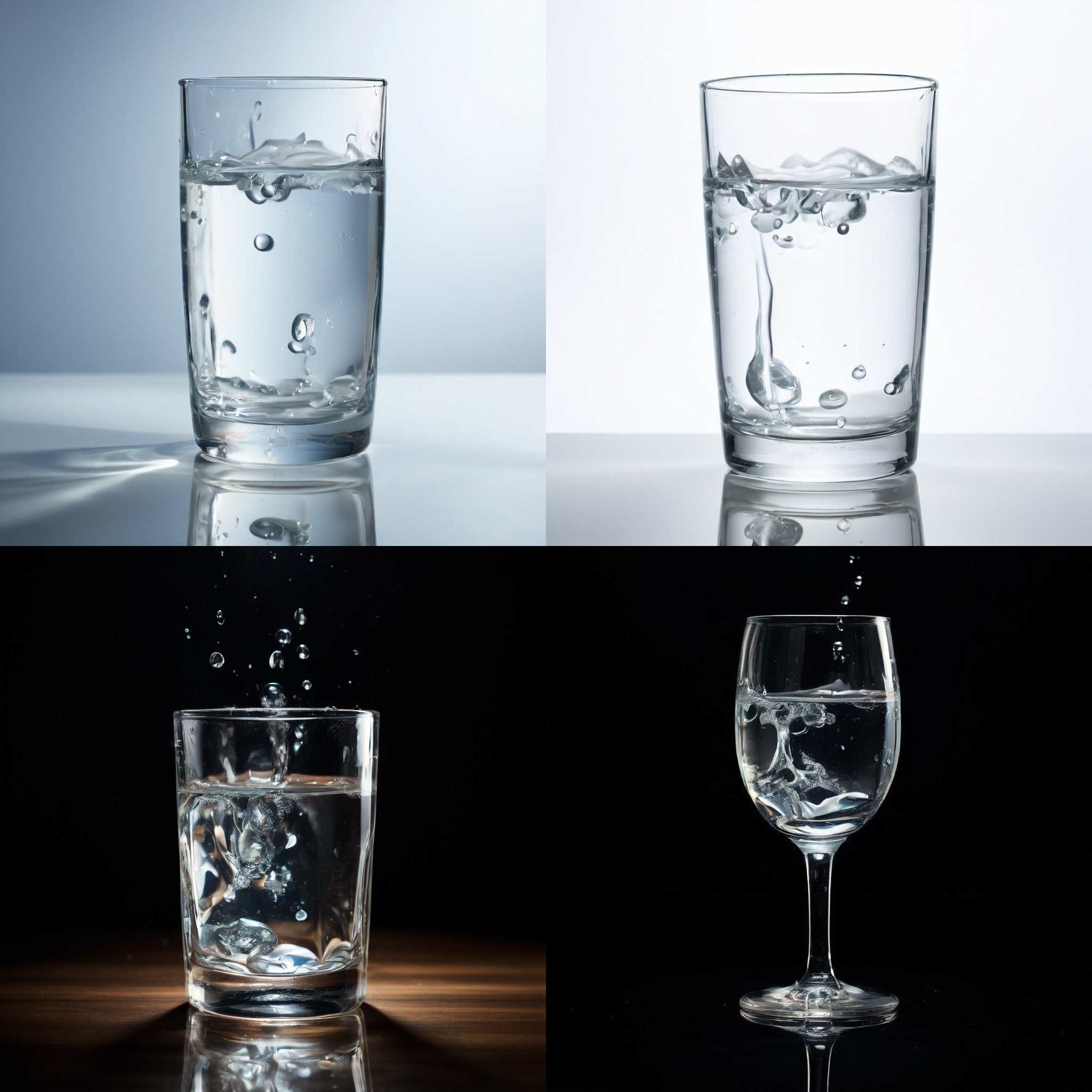 A glass of water held upside-down