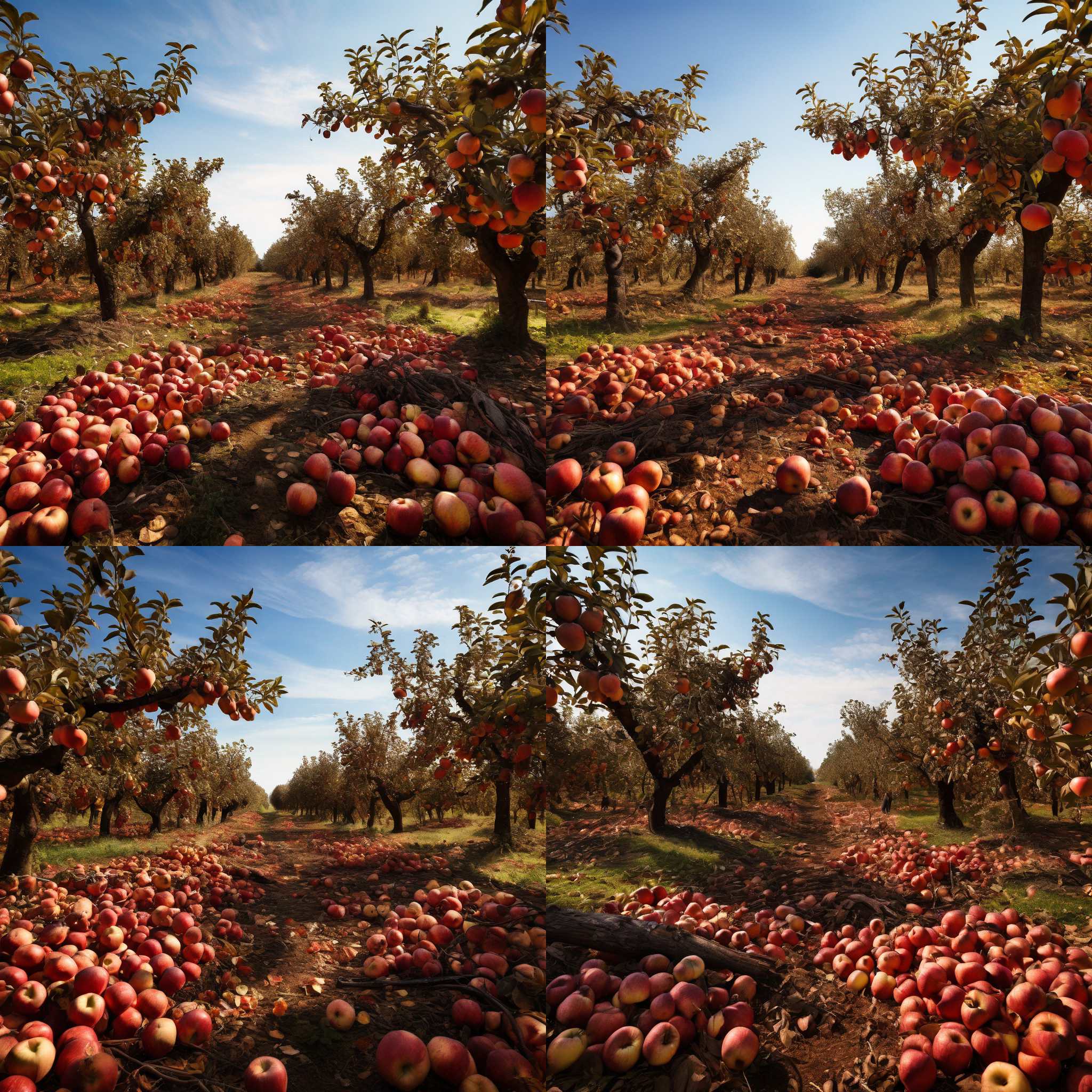 An apple orchard after harvesting is over