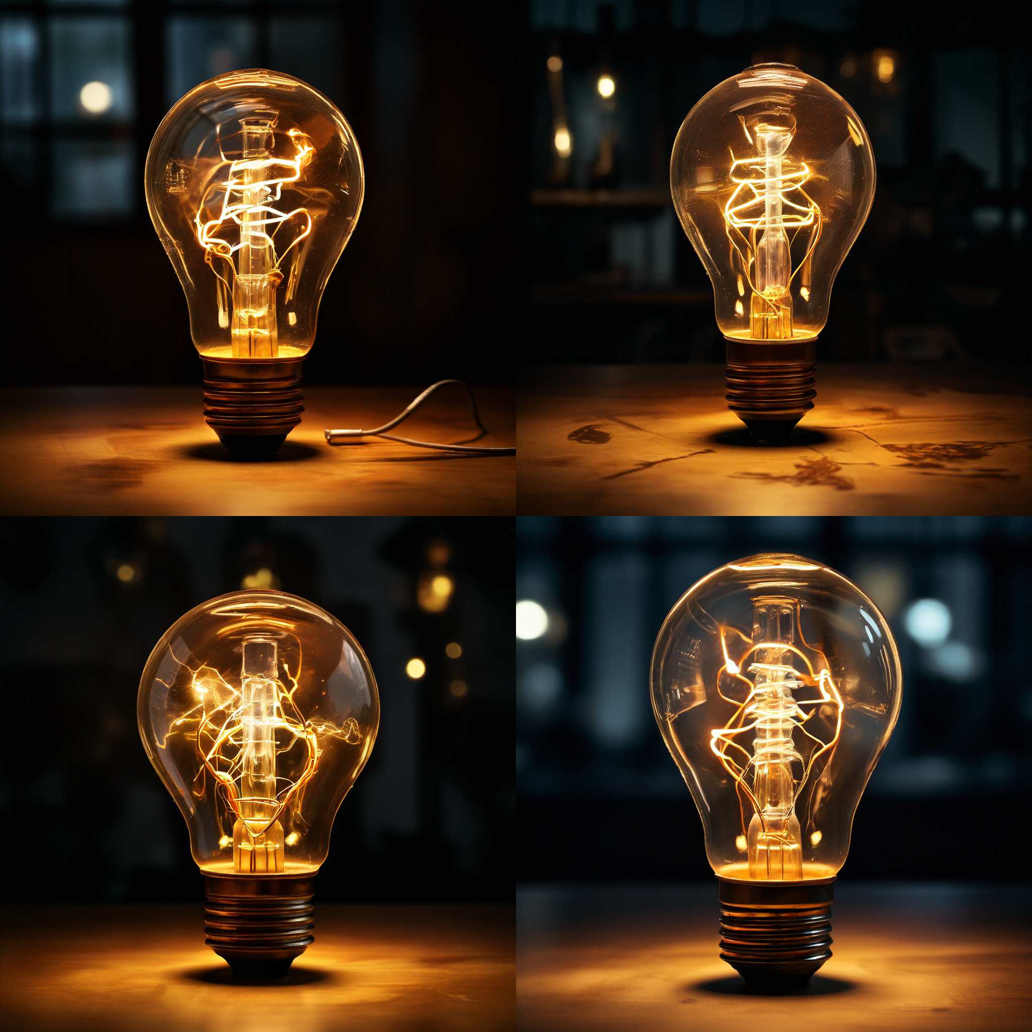 A lightbulb with electricity