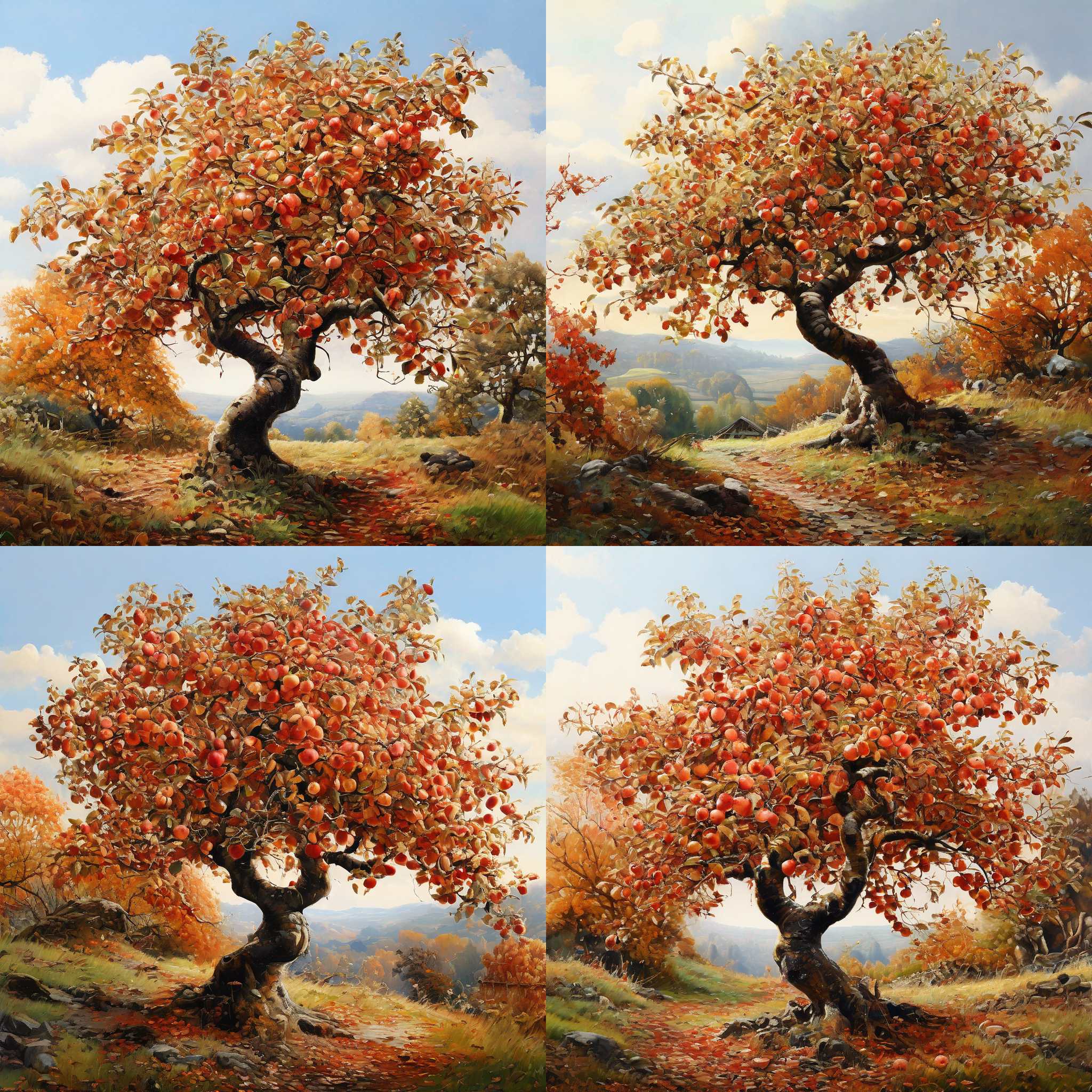 An apple tree in autumn