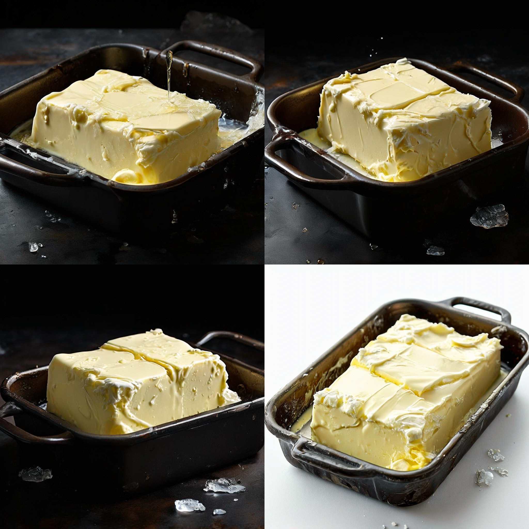 A piece of butter in a cold pan