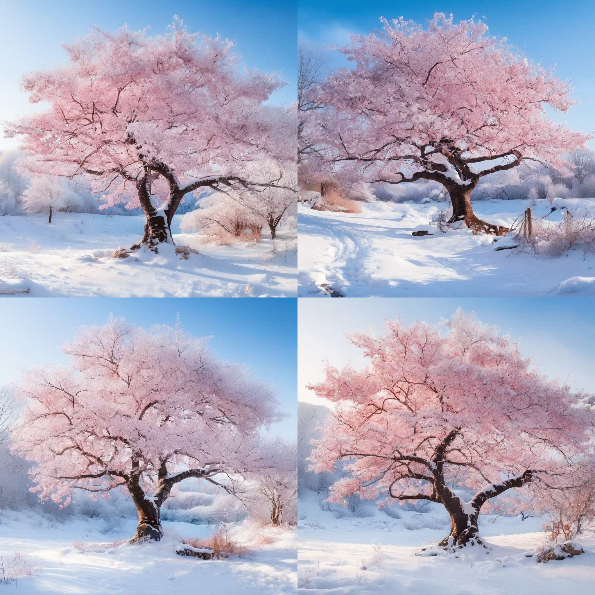 A cherry tree in winter