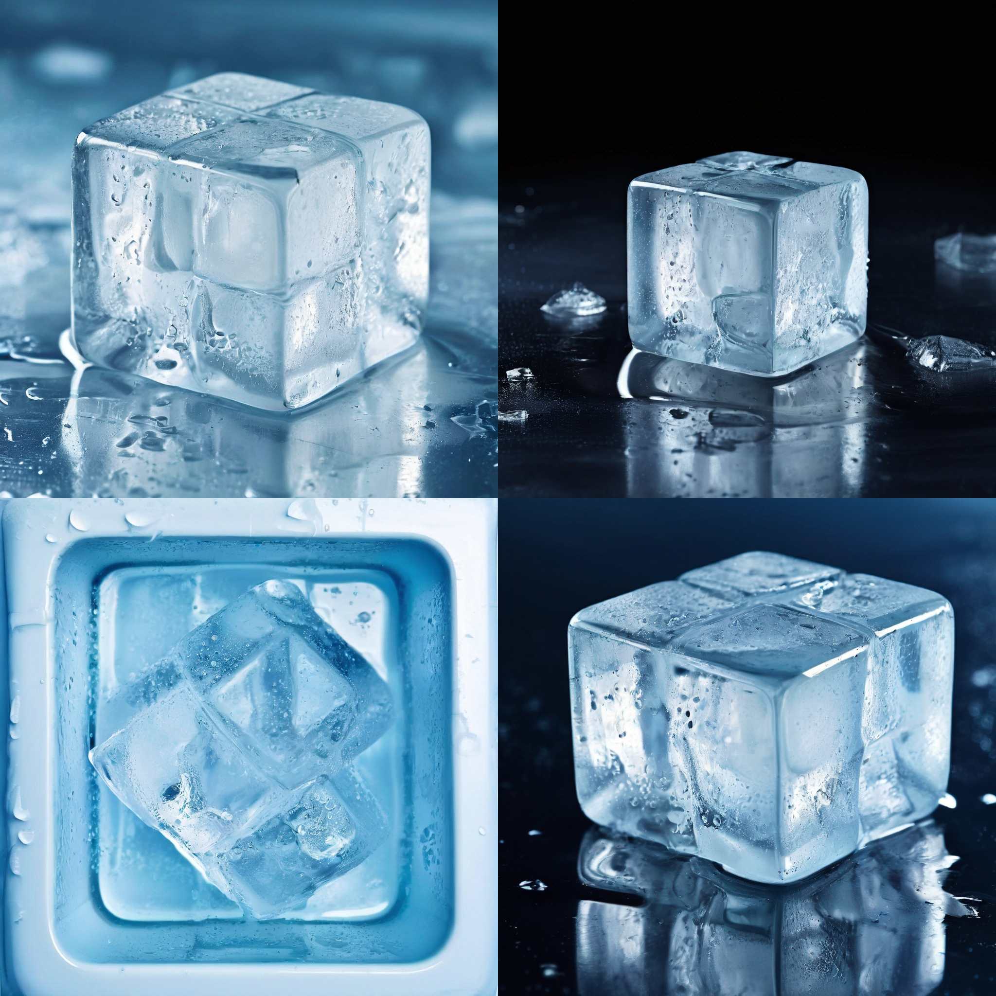 An ice cube in a freezer