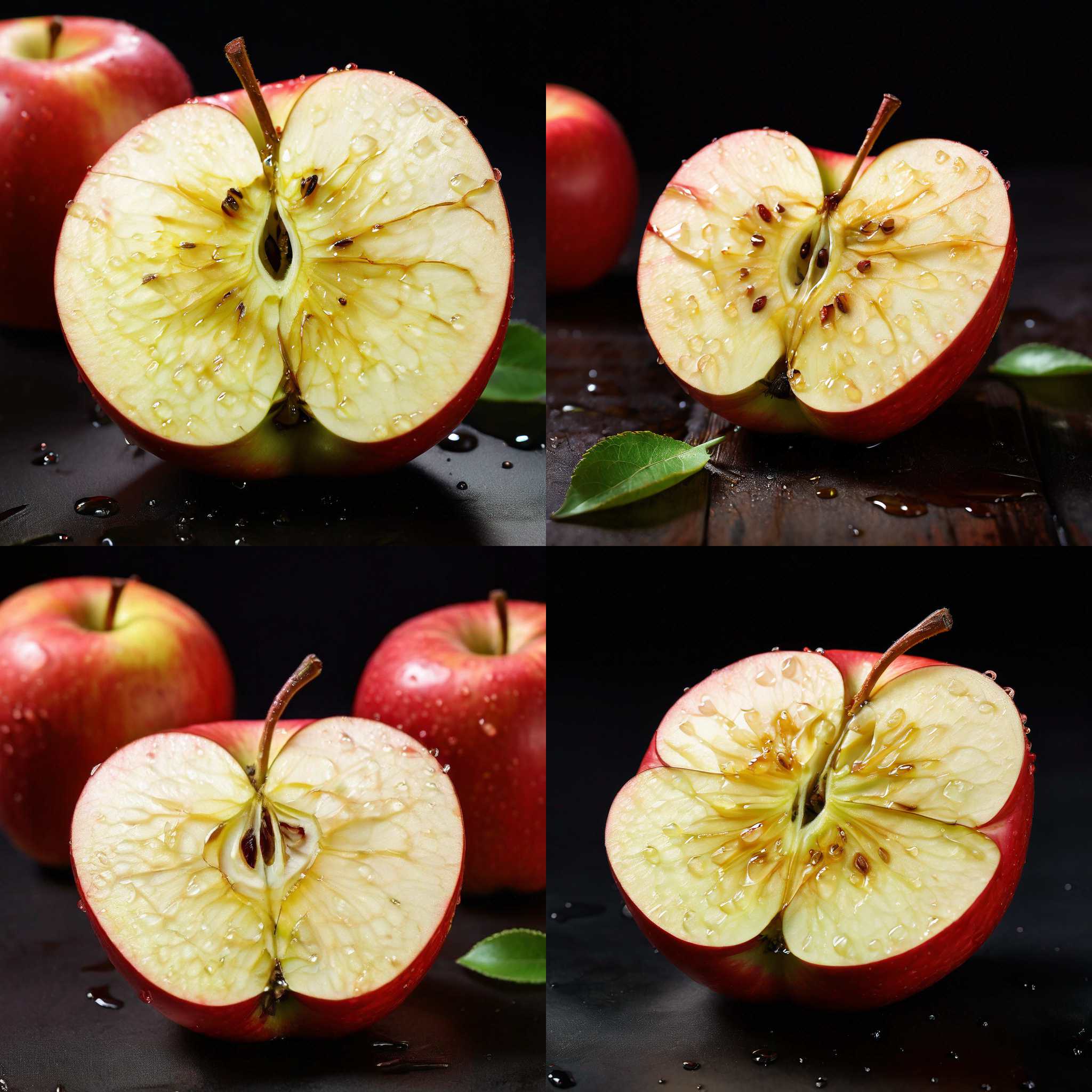 A freshly cut apple slice