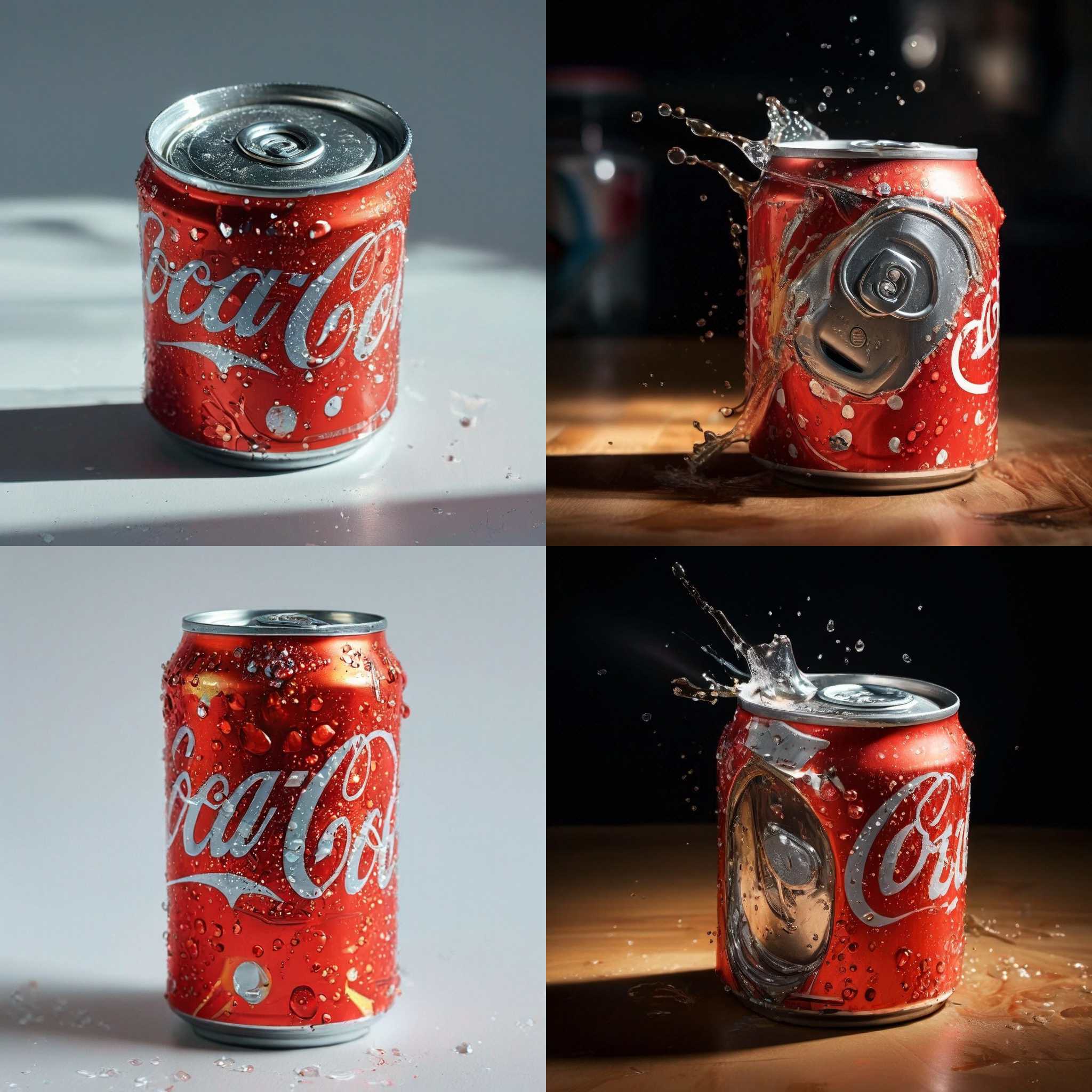 A soda can opened slowly