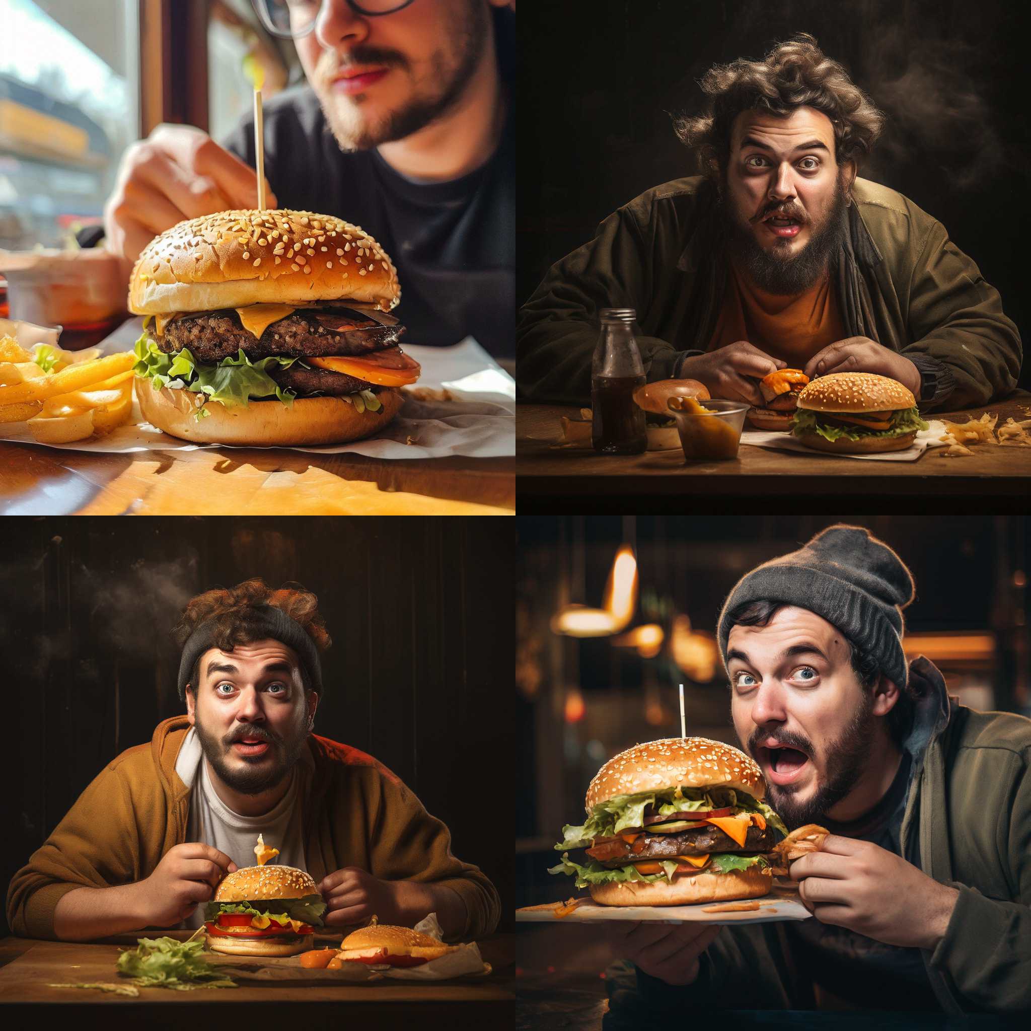 A person eating a burger