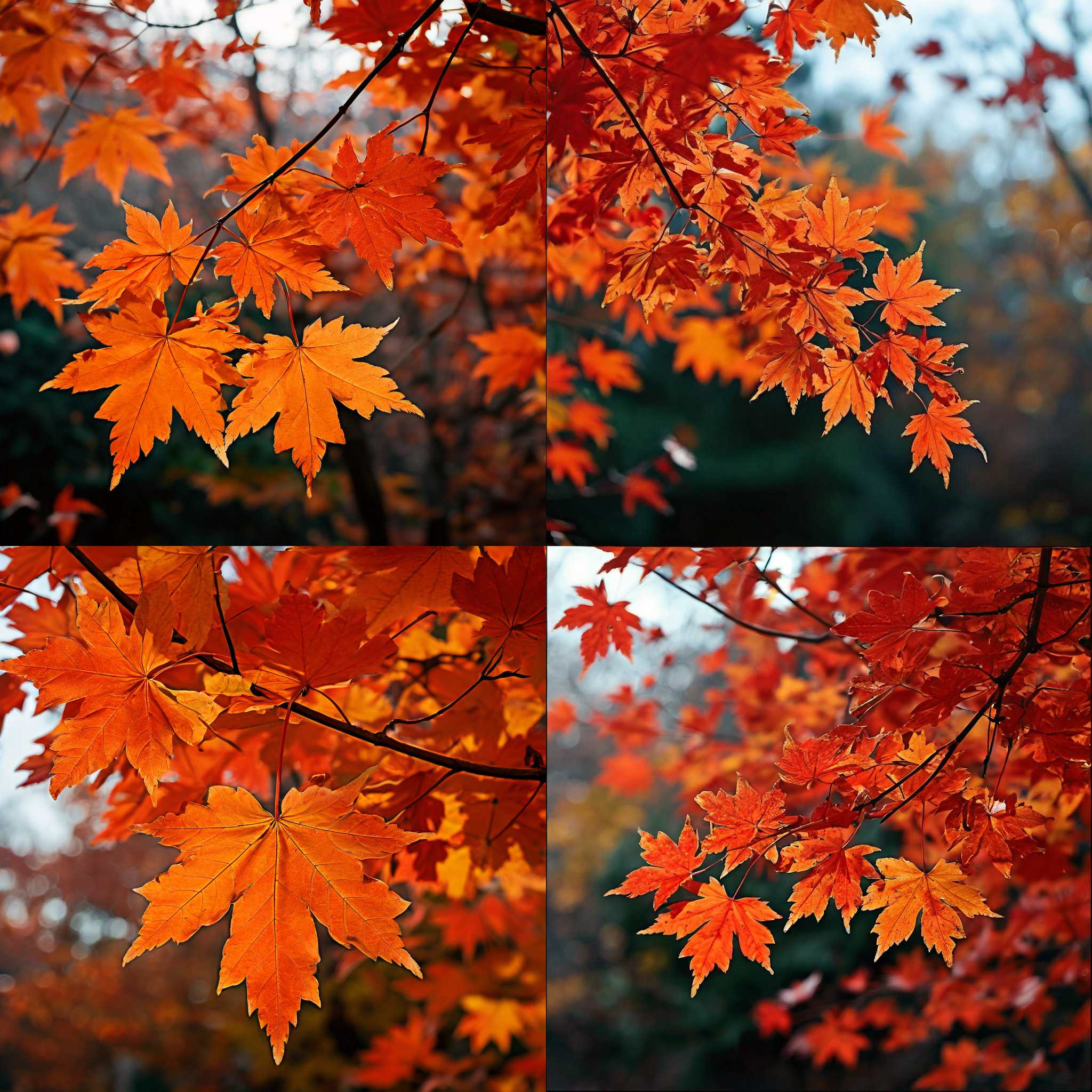 Maple leaves during autumn