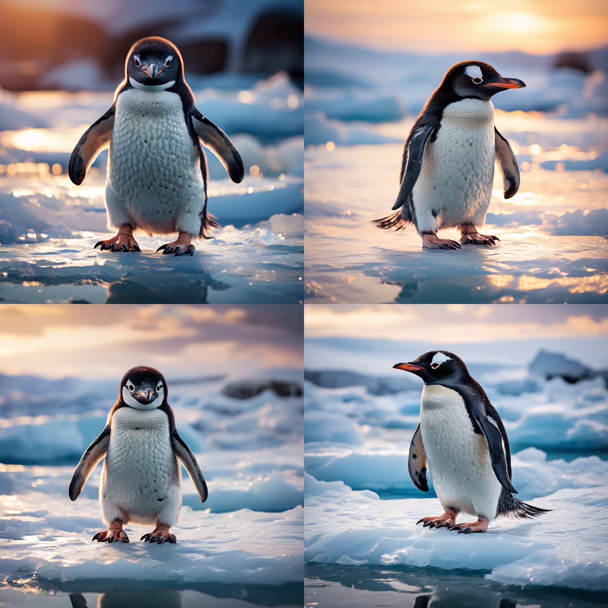 A penguin walking on ice