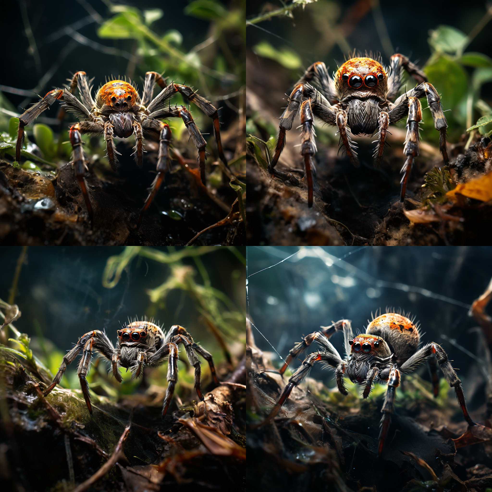 A spider exploring its surroundings