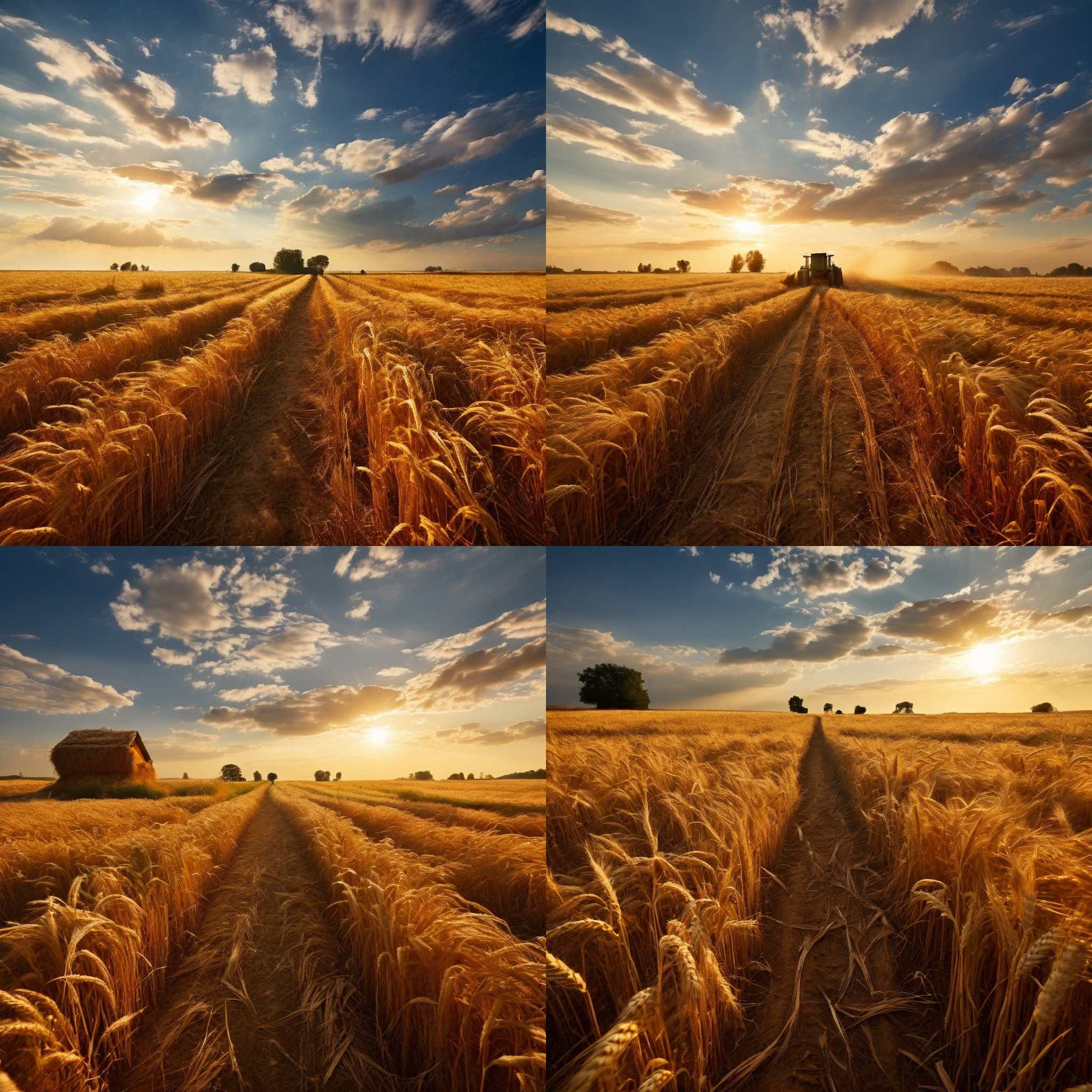 A wheat field during harvest