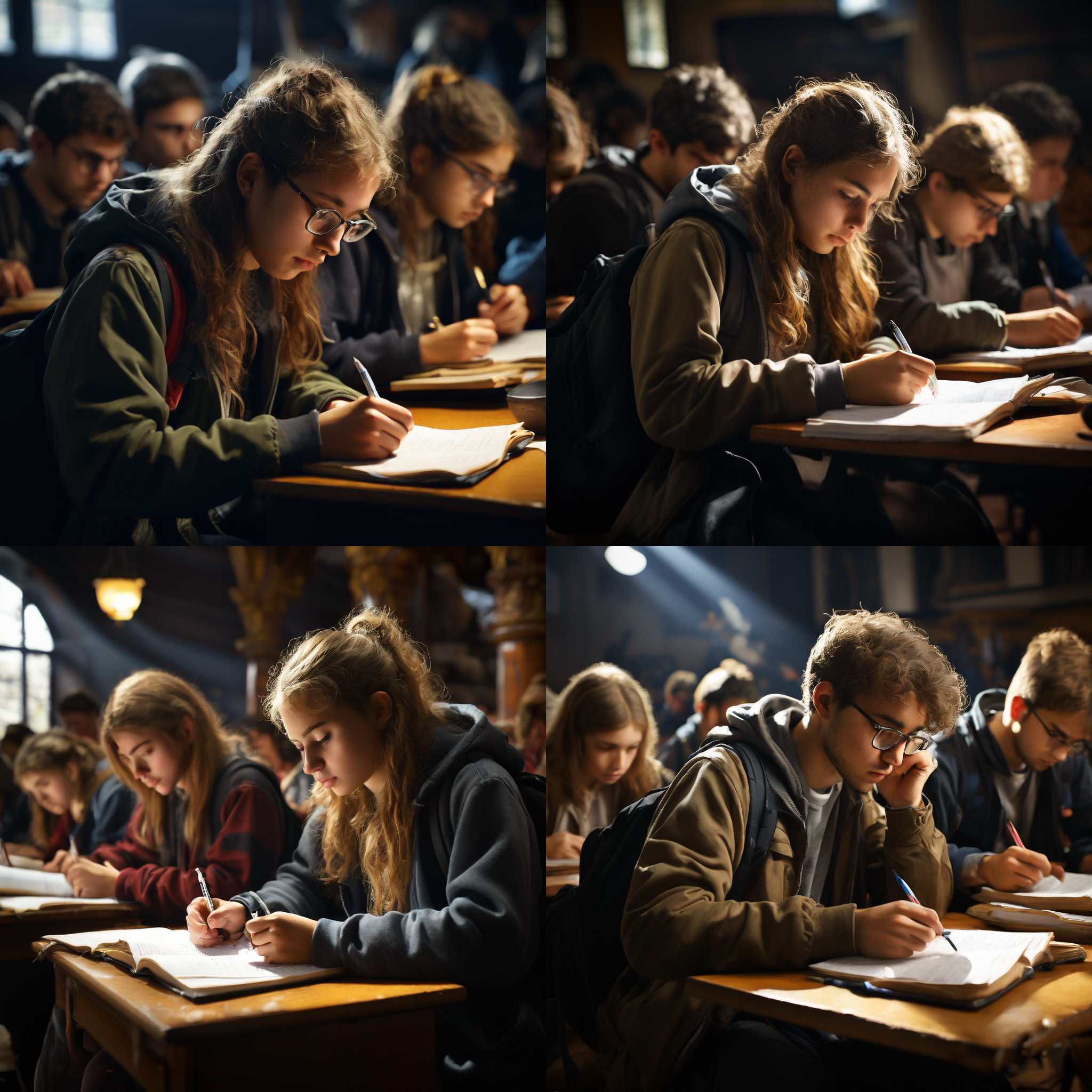 Students during an exam