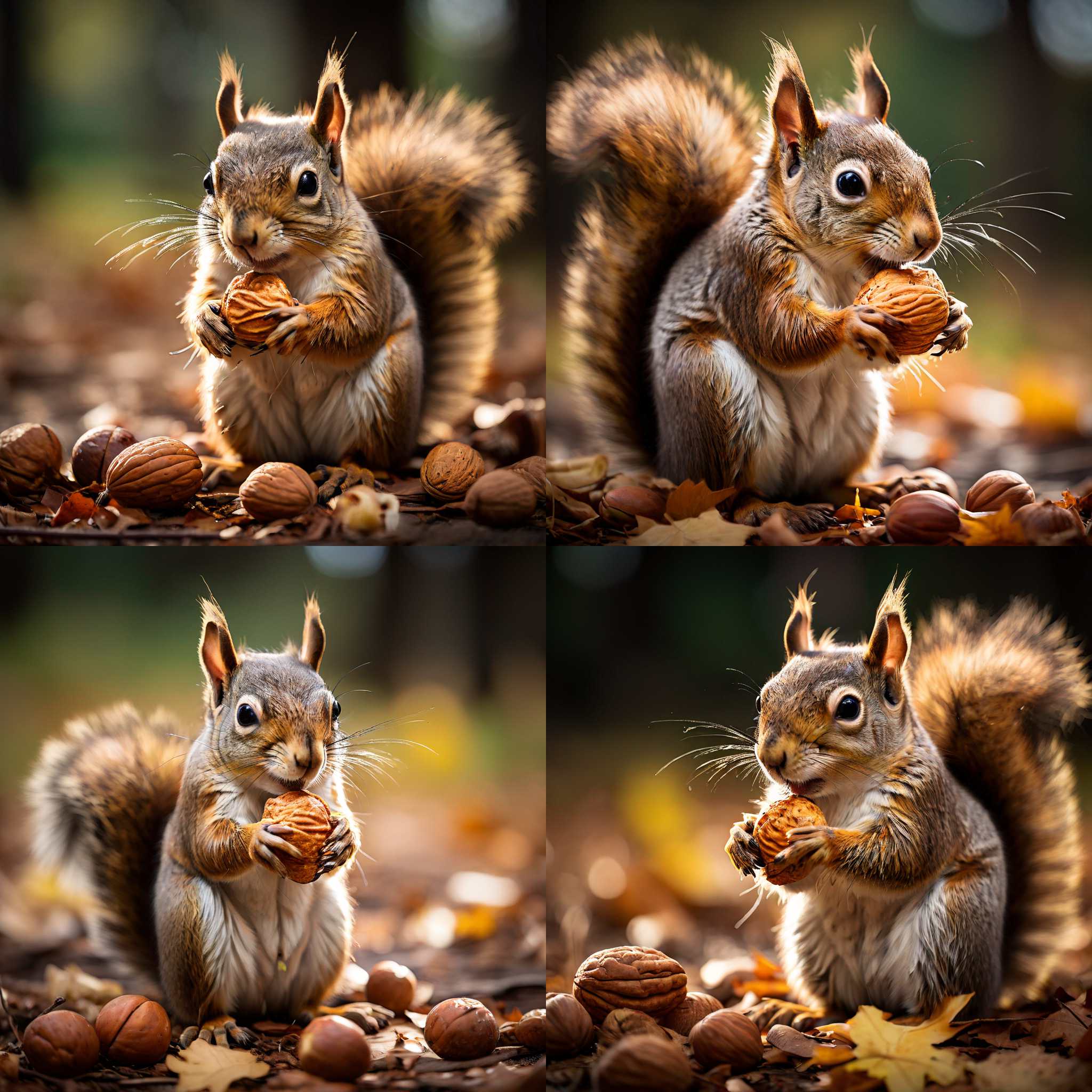 A squirrel eating a nut