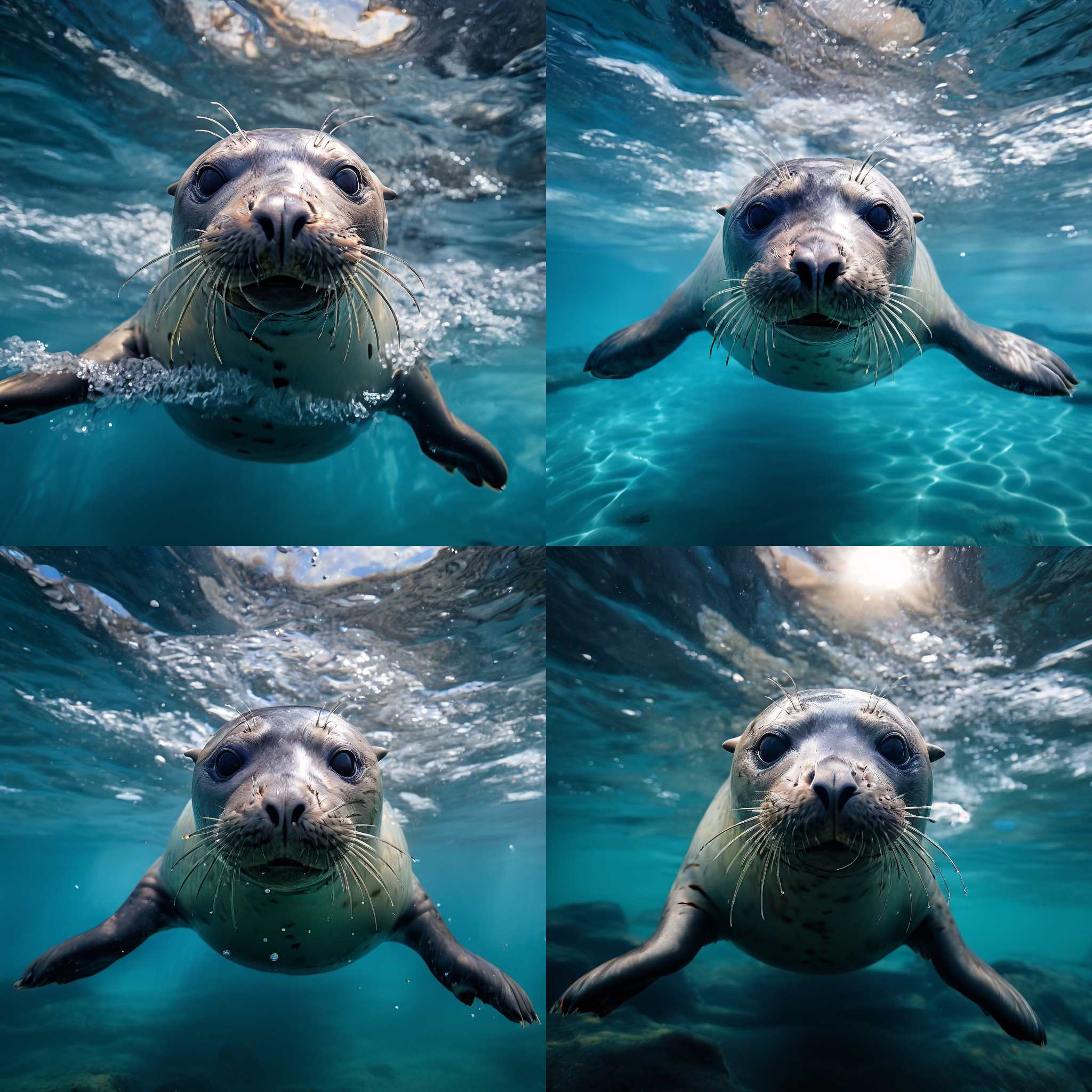 A swimming seal