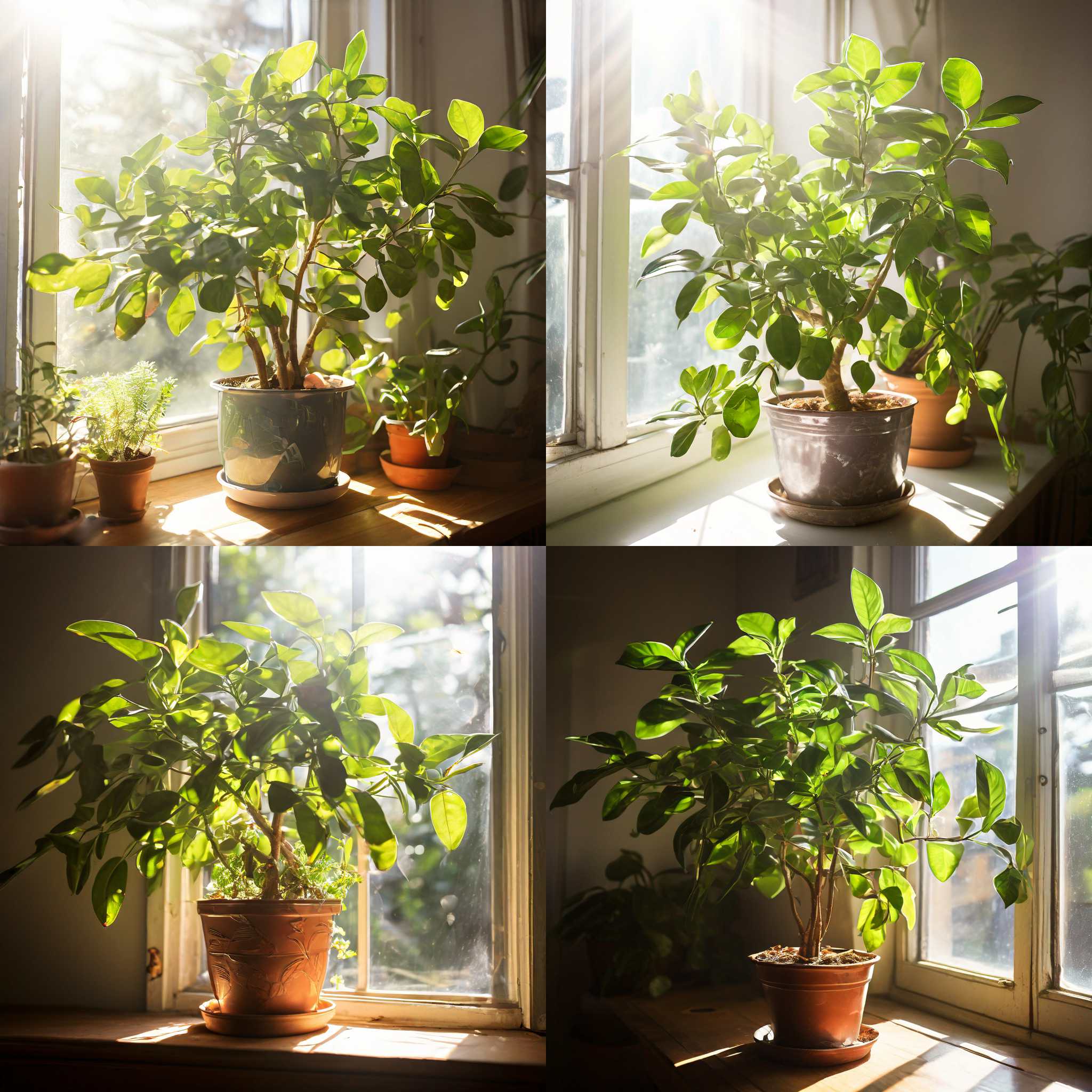 A potted plant kept in ample sunlight for a week