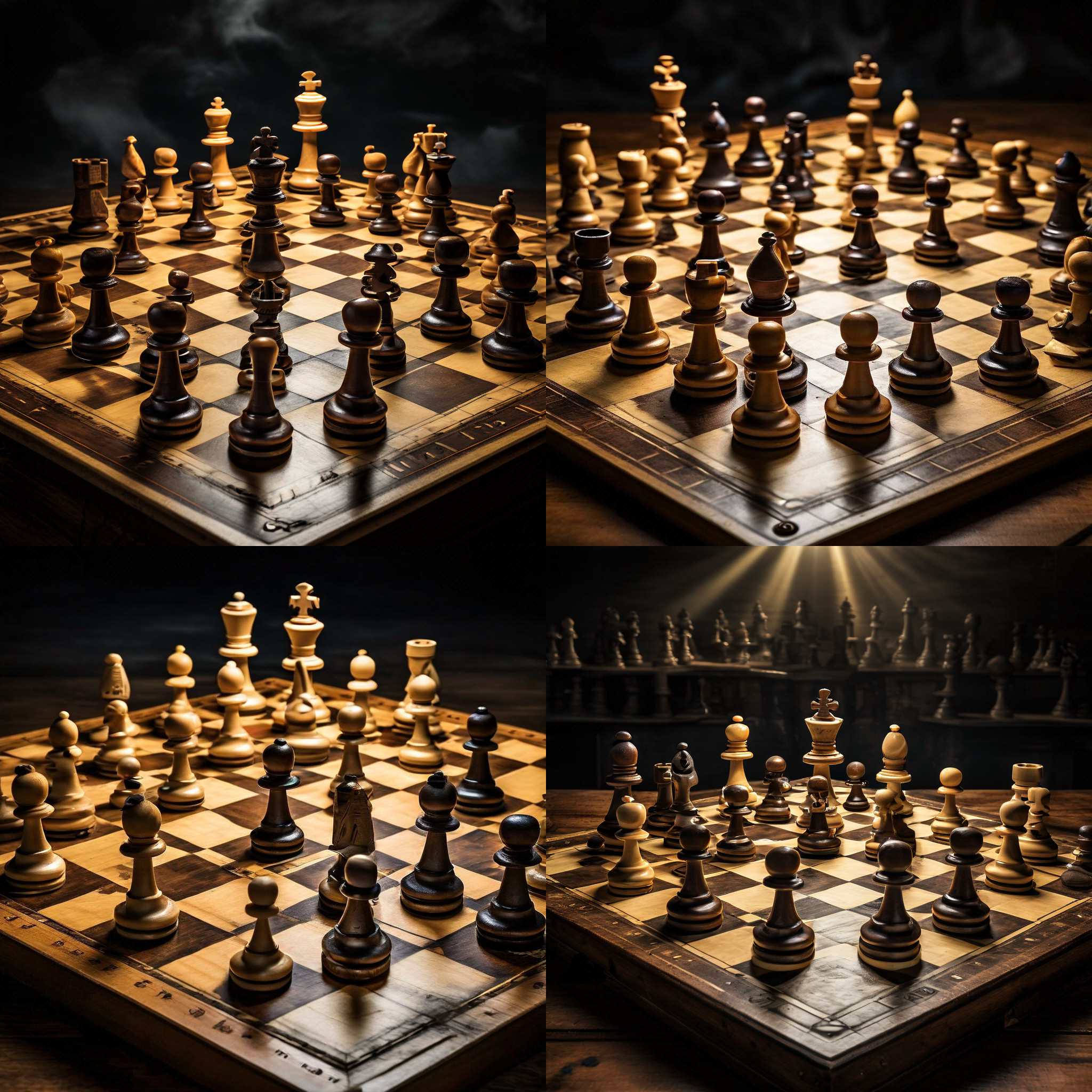 A chessboard at the beginning of a game