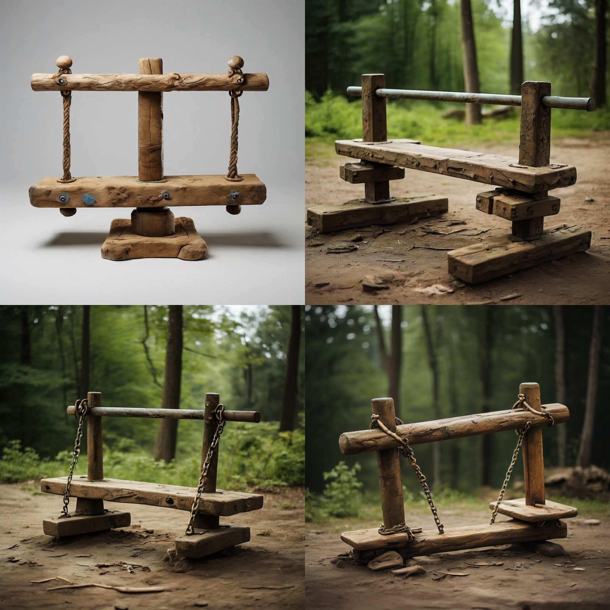 A seesaw with uneven weights on both sides