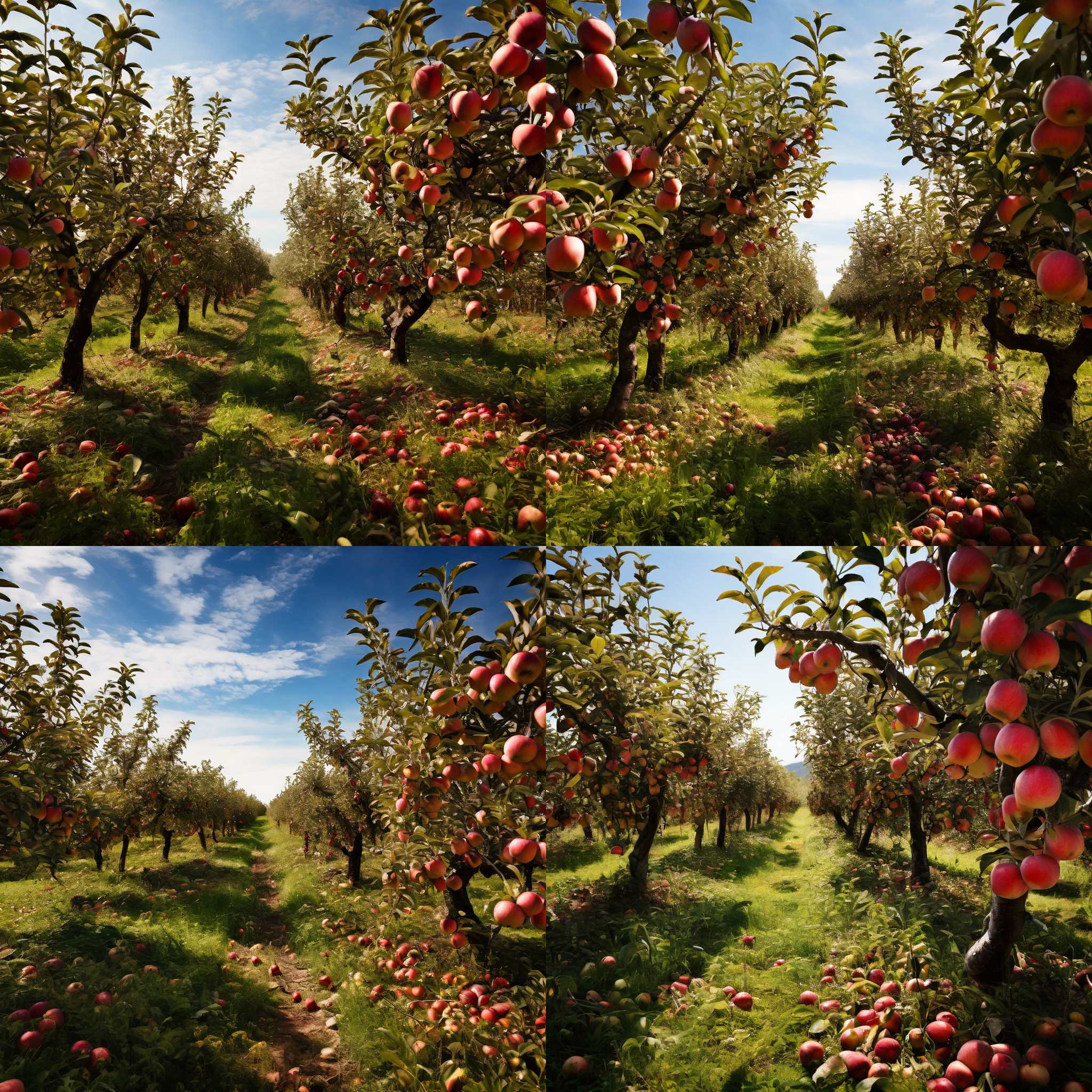 An apple orchard before harvesting