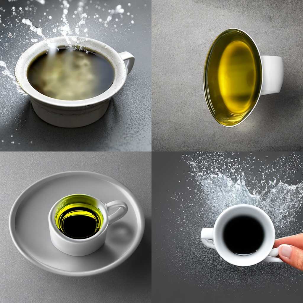 A cup of oil mixed with water