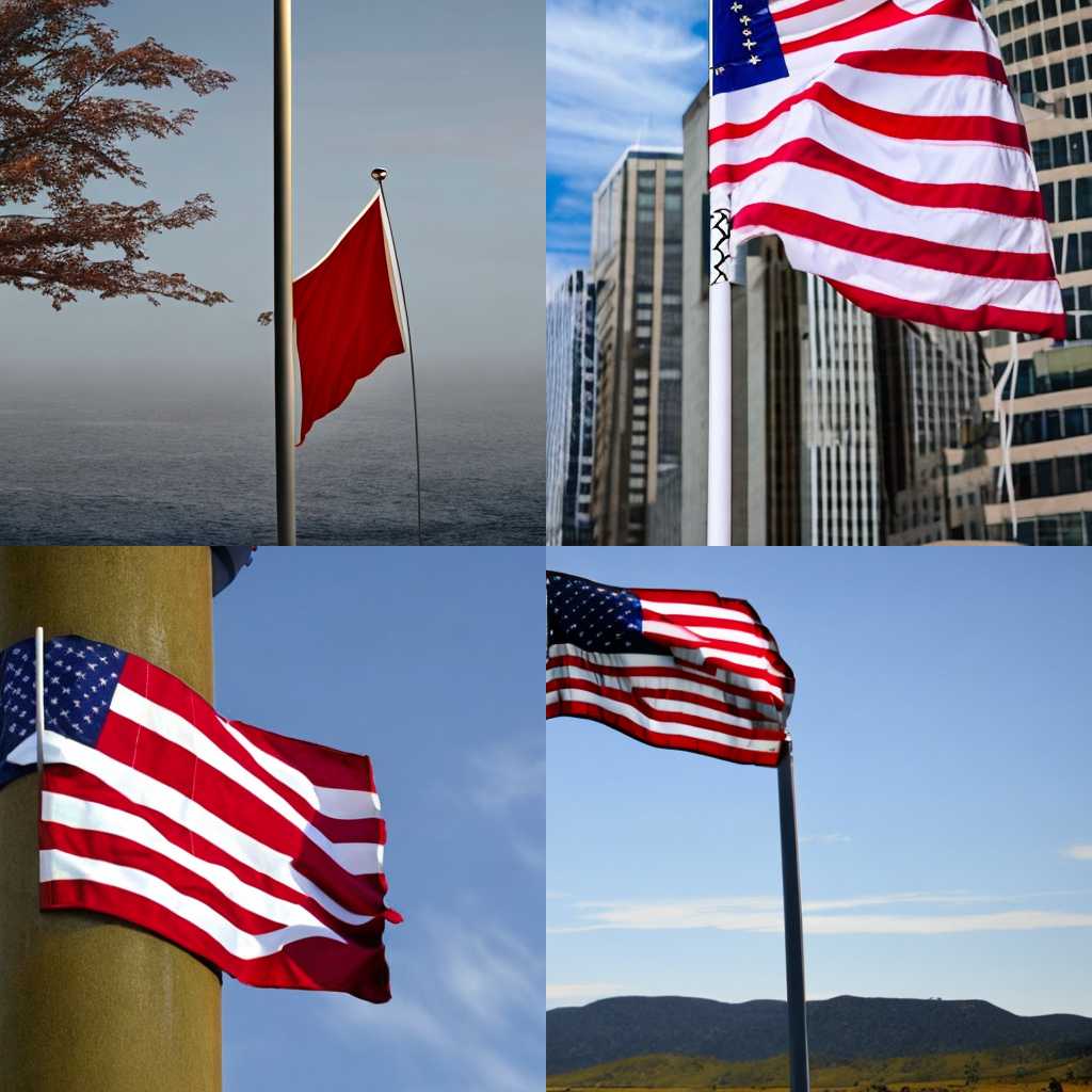 A flag on a pole on a windless day