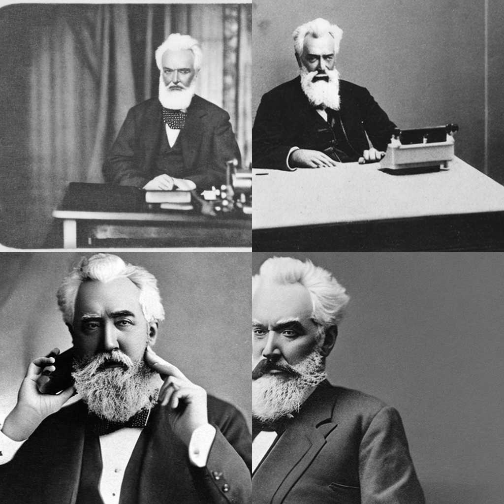 Alexander graham bell making a call