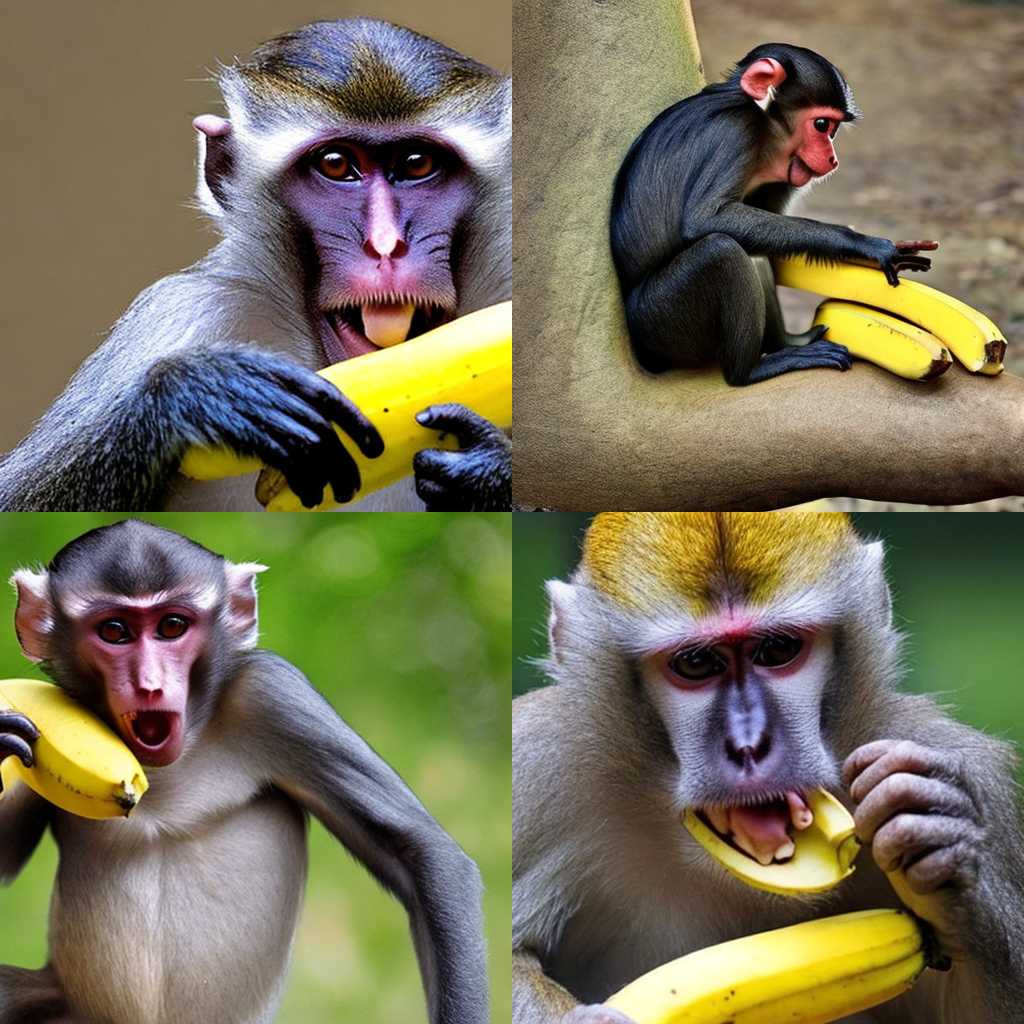 A monkey eating a banana