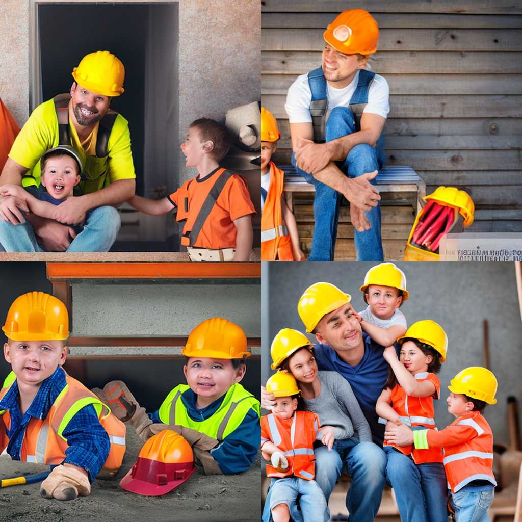 A construction worker enjoying family time after work