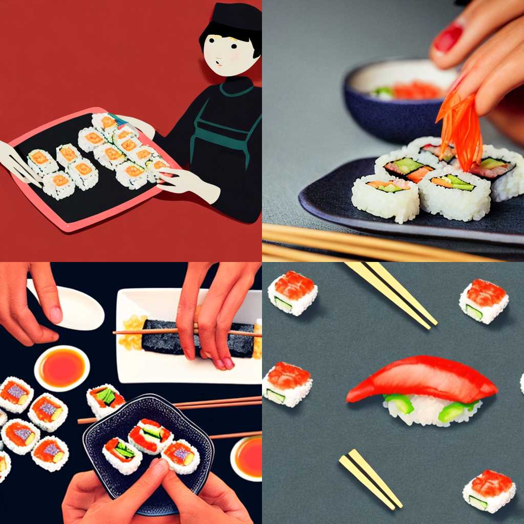 A person eating sushi