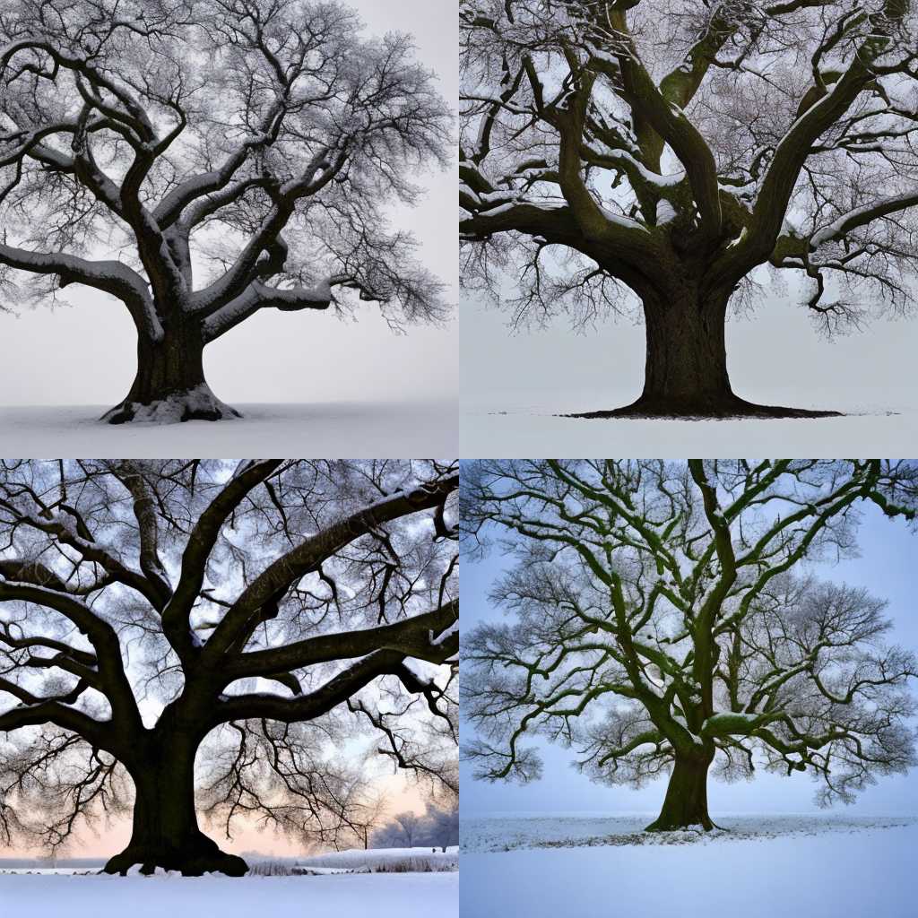 An oak tree in winter