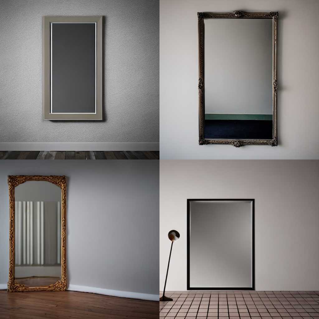 A mirror in a room without light