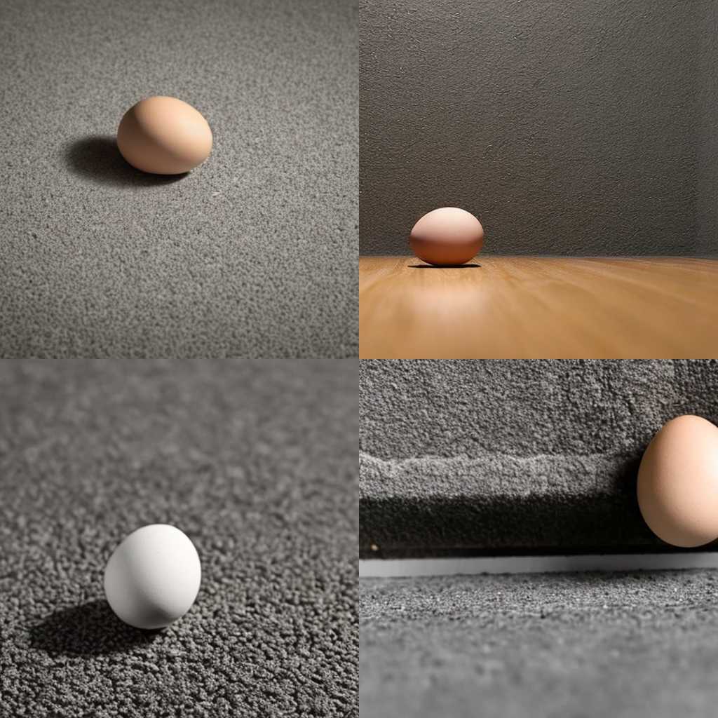 An egg dropped on the floor