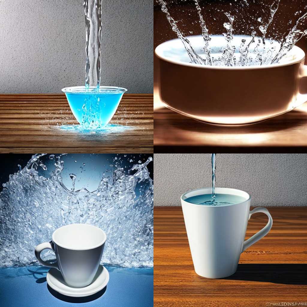 A full cup of water tipped over on a table