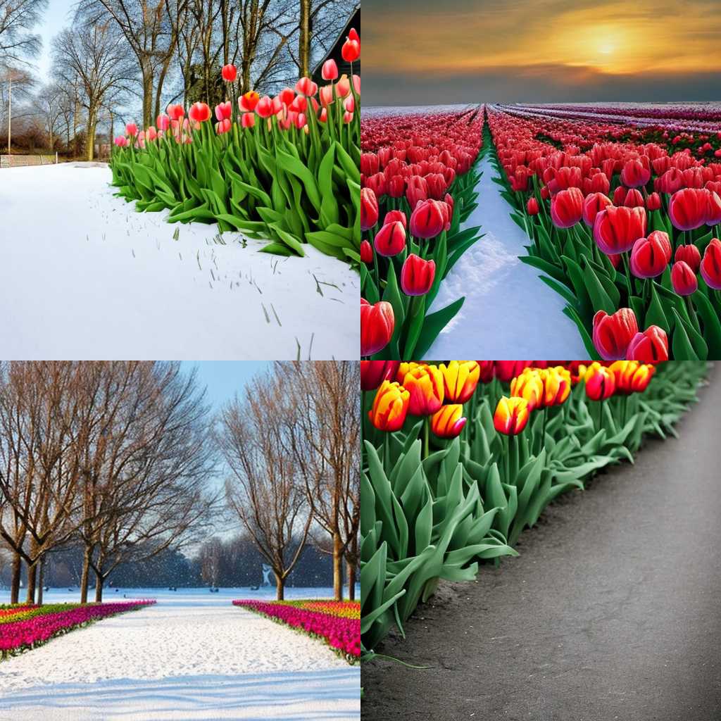 Tulips in winter