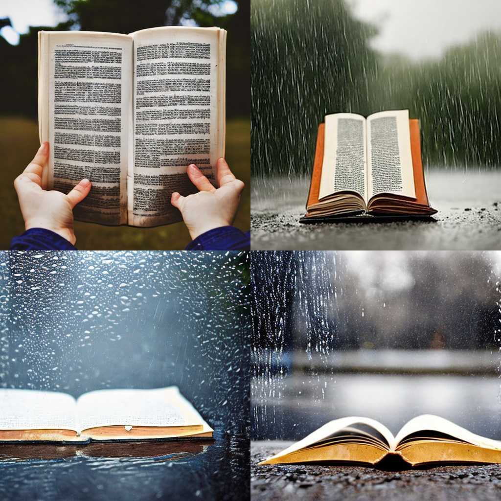 A book left open in the rain